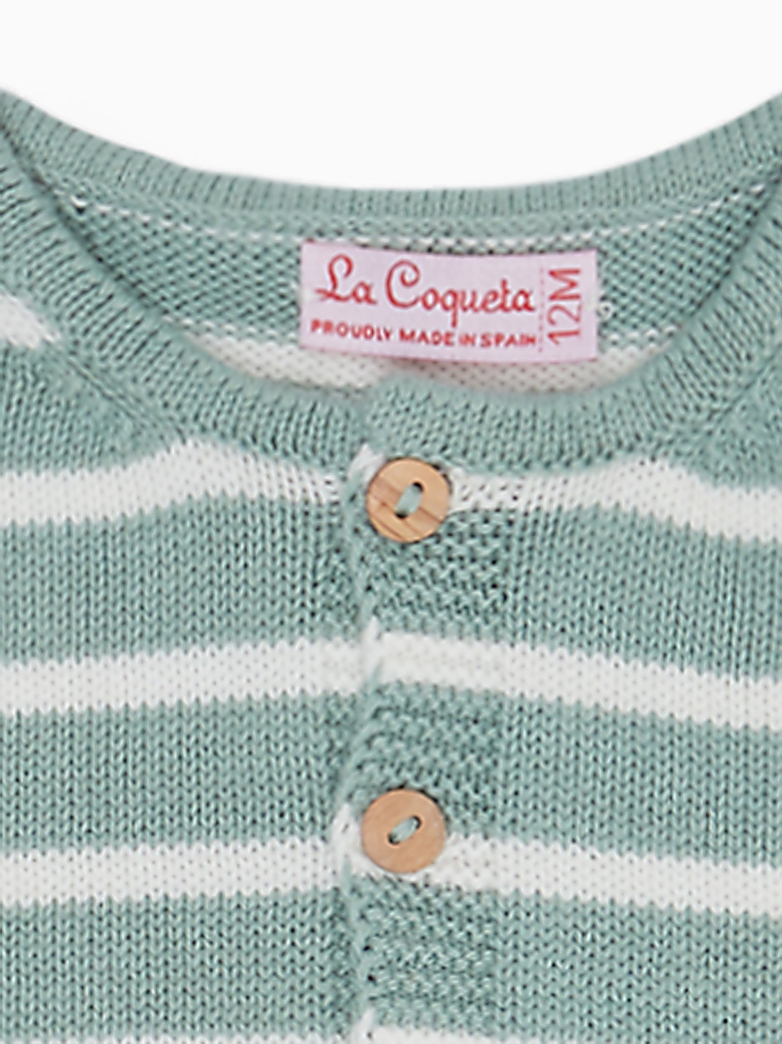 Sage Stripe Pinto Cotton Knitted Baby Set