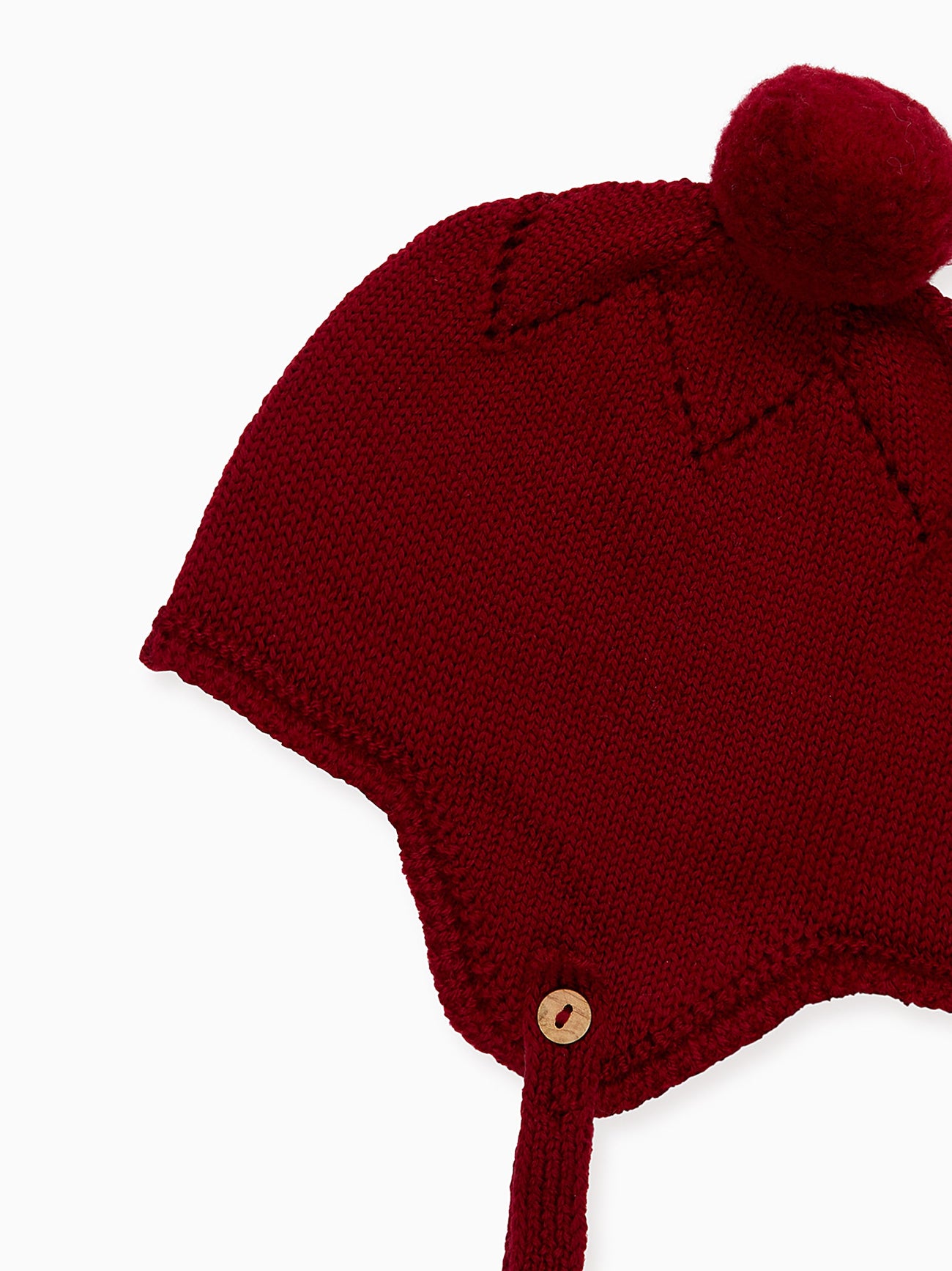 Burgundy Renta Merino Baby Knitted Bonnet