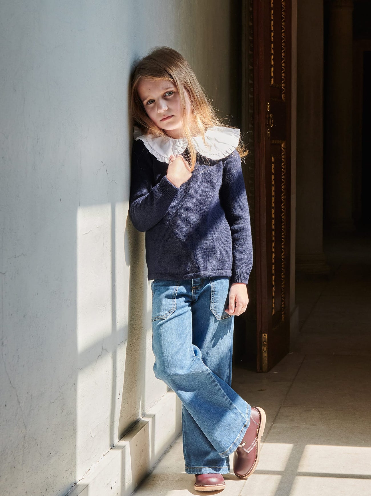 Navy Rafaela Merino Girl Jumper