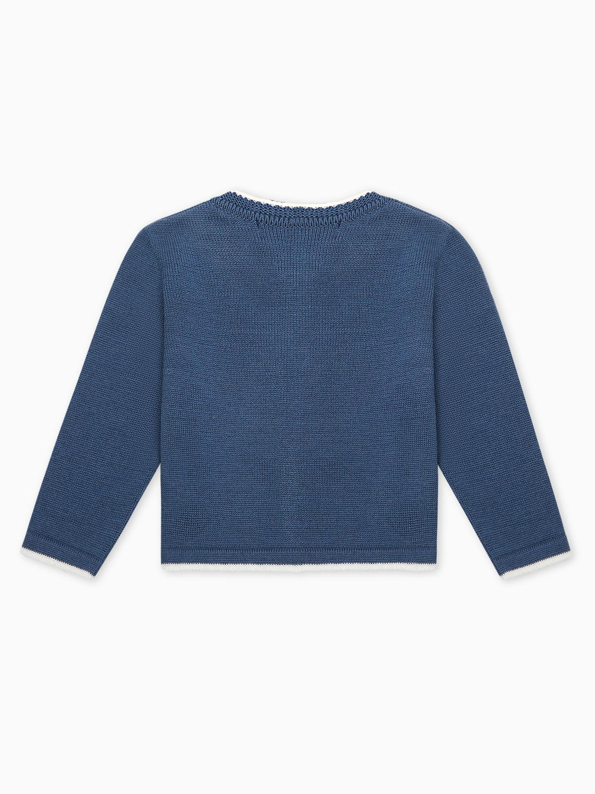 Petrol Blue Rain Merino Baby Cardigan