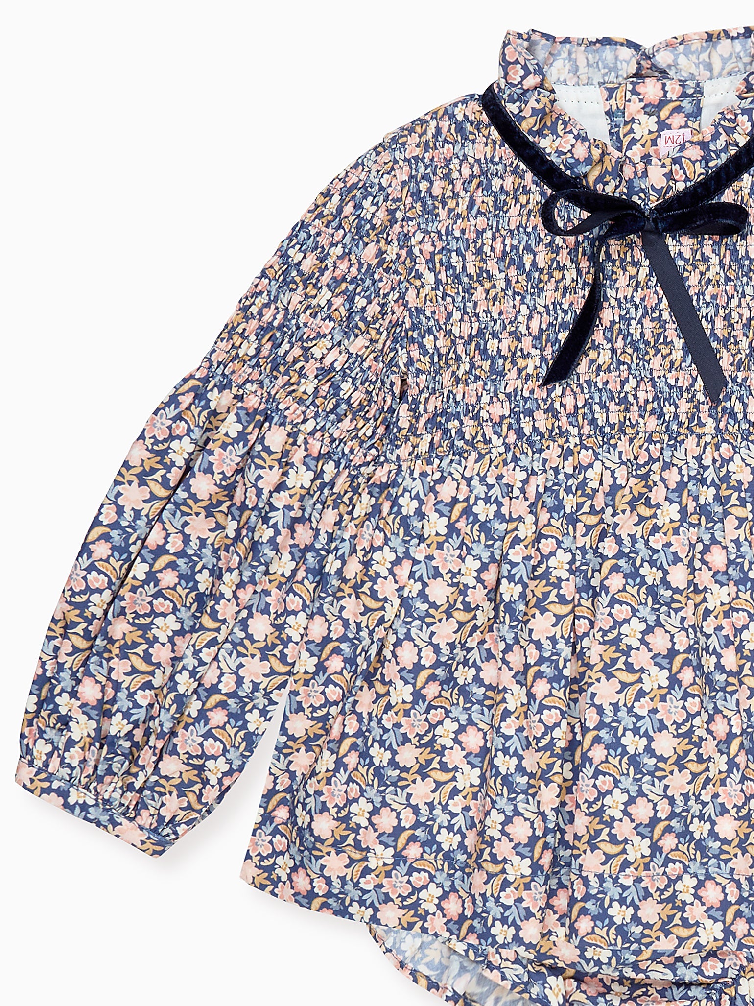 Blue Floral Raya Baby Girl Smocked Set