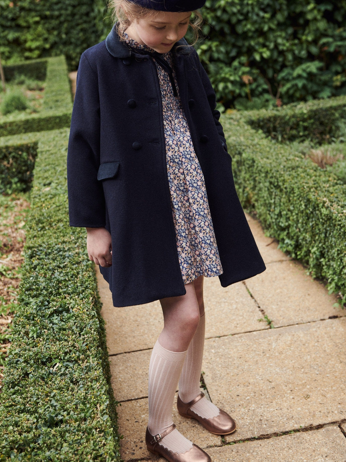 Navy Arrieta Girl Coat