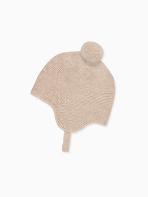 Oatmeal Renta Merino Baby Knitted Bonnet