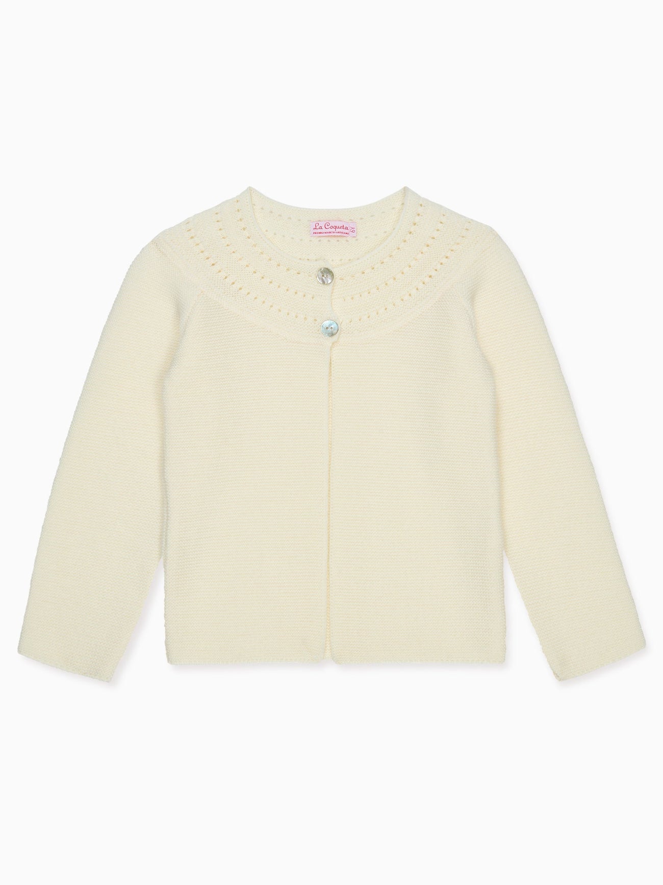 Ivory Rima Merino Girl Cardigan
