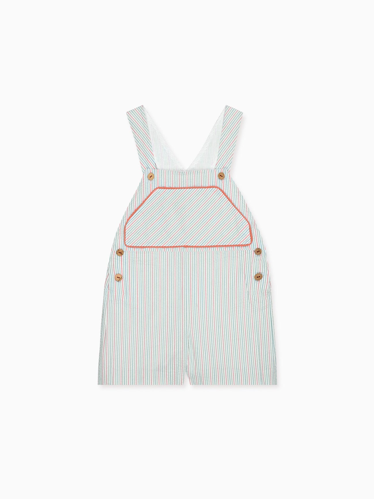 Coral Stripe Ringo Baby Dungarees