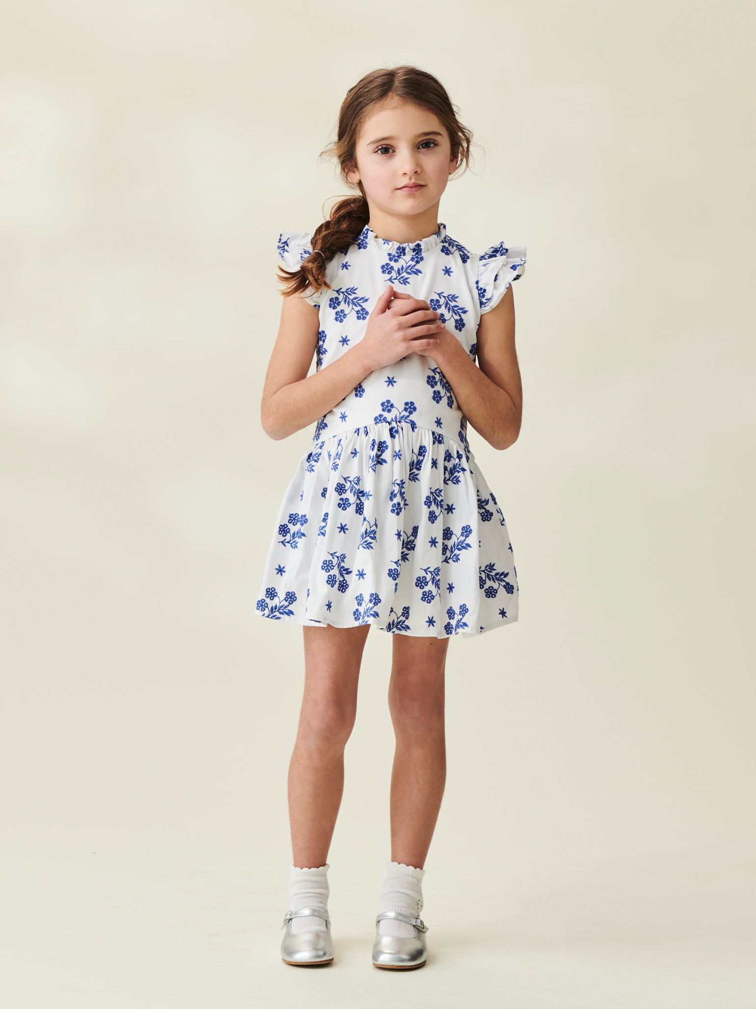 Ivory Floral Rita Girl Embroidered Dress