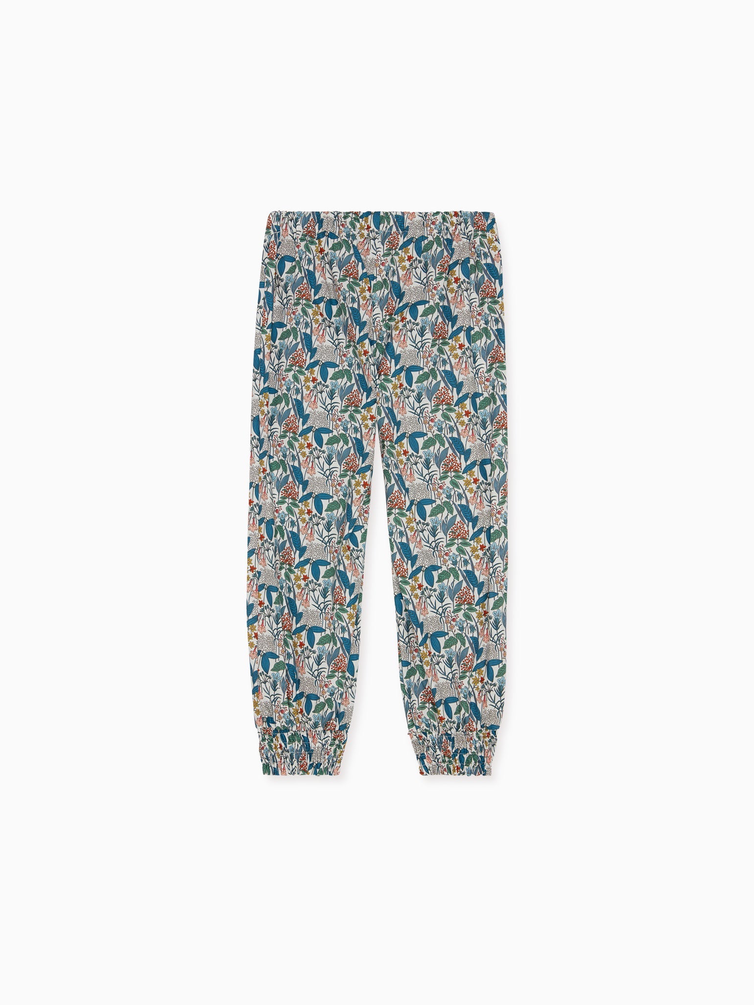 Teal Floral Roda Girl Cotton Trousers