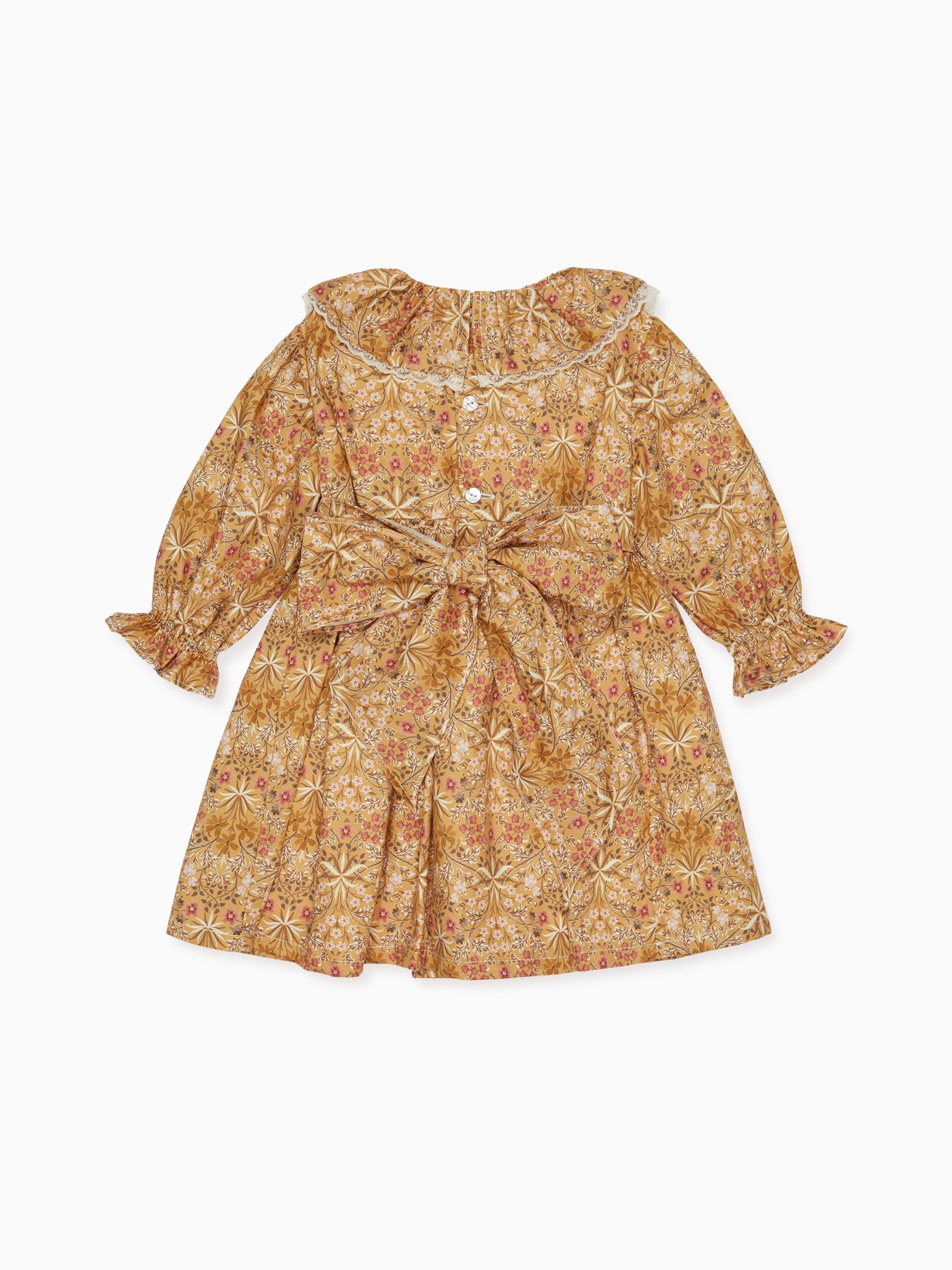 Mustard Floral Roda Girl Smock Dress