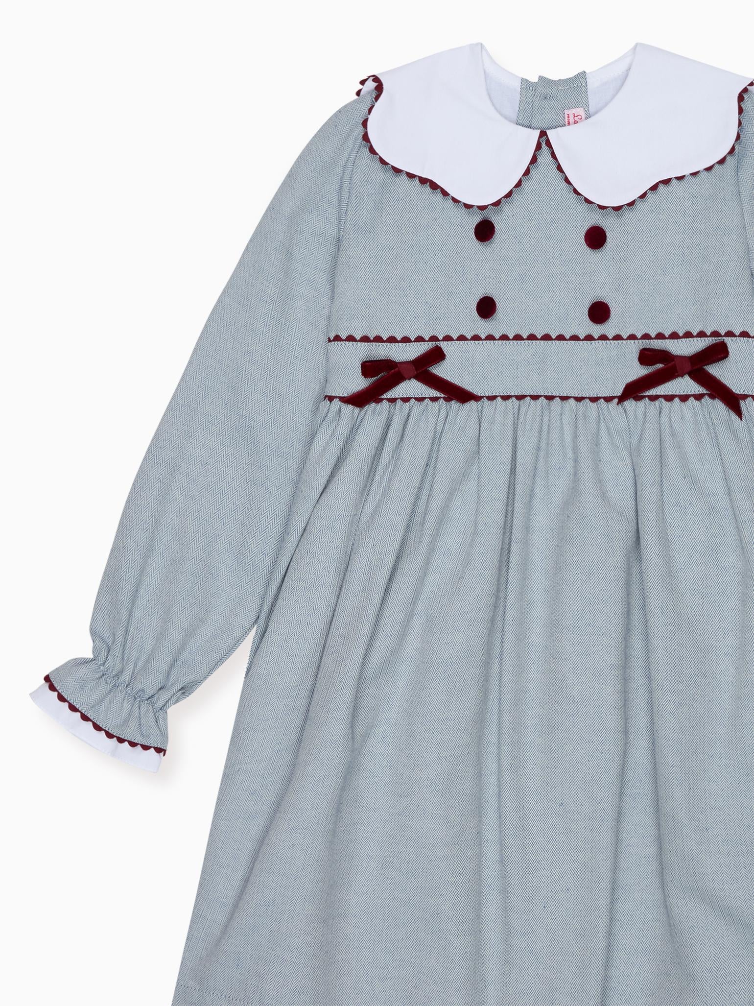 Dusty Blue Rosalie Girl Empire Dress