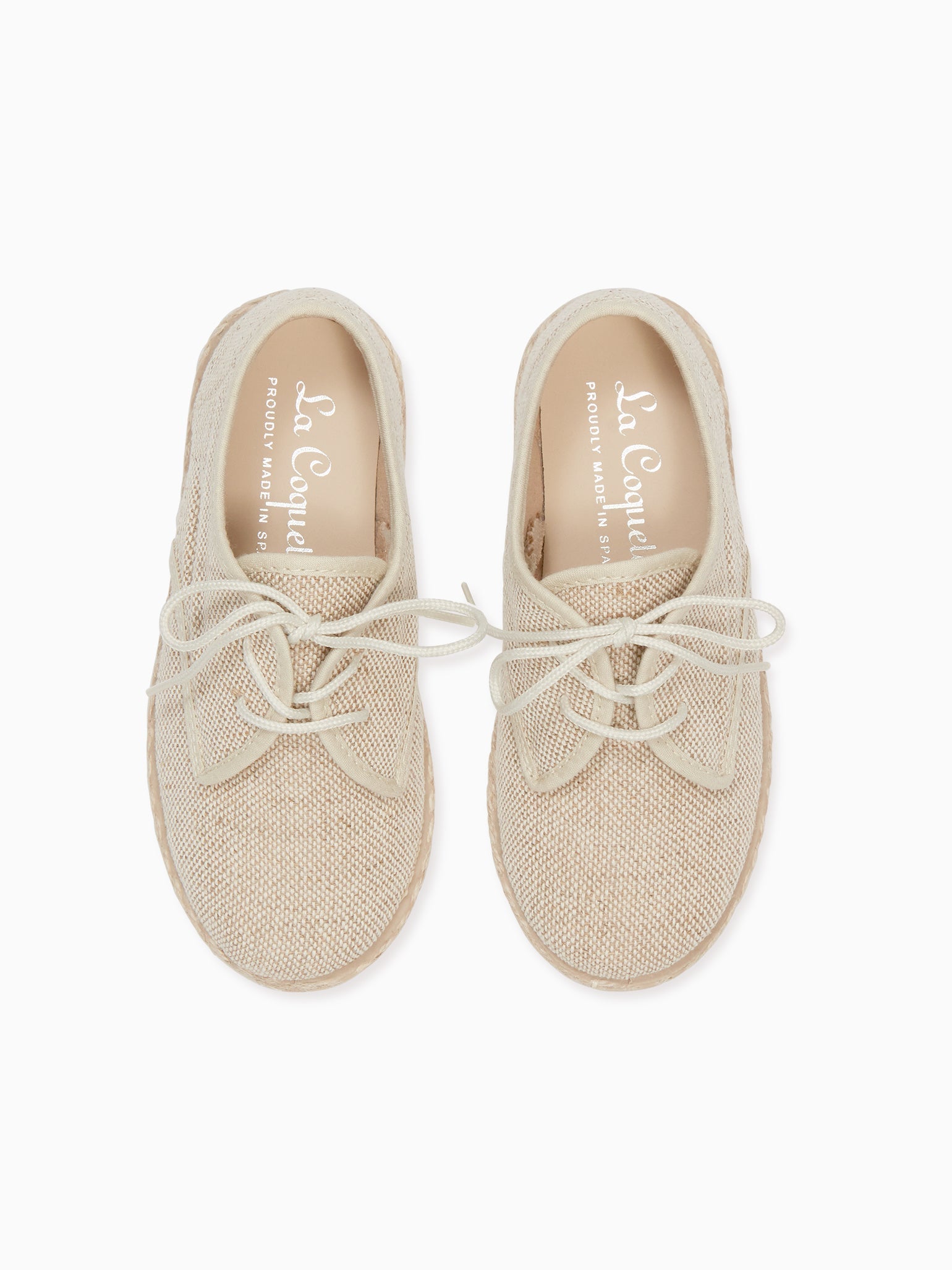 Sand Rowan Canvas Boy Lace Up Espadrille