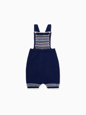 Navy Rubino Merino Fair Isle Baby Knitted Dungarees