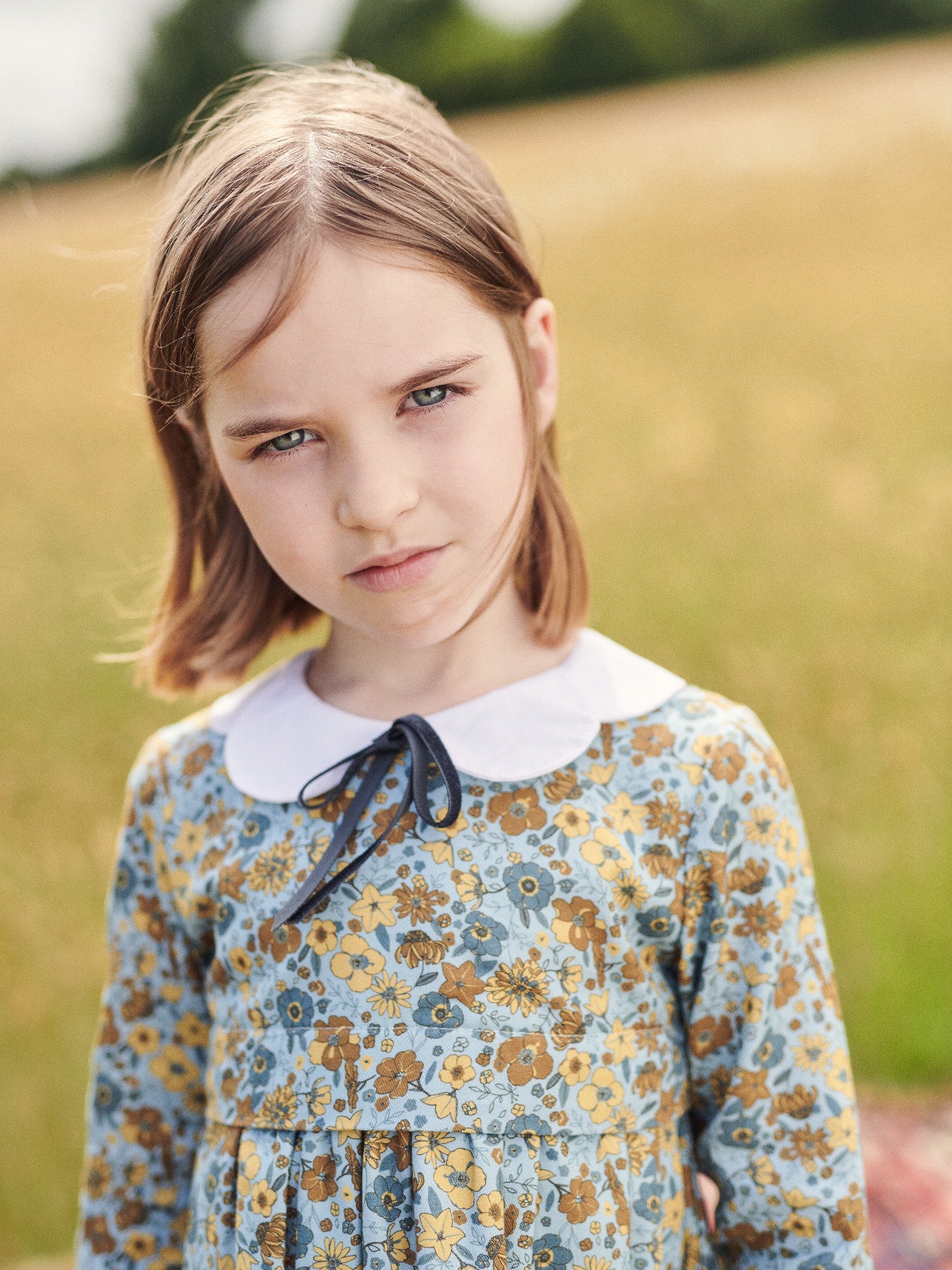 Blue Floral Ruby Girl Dress