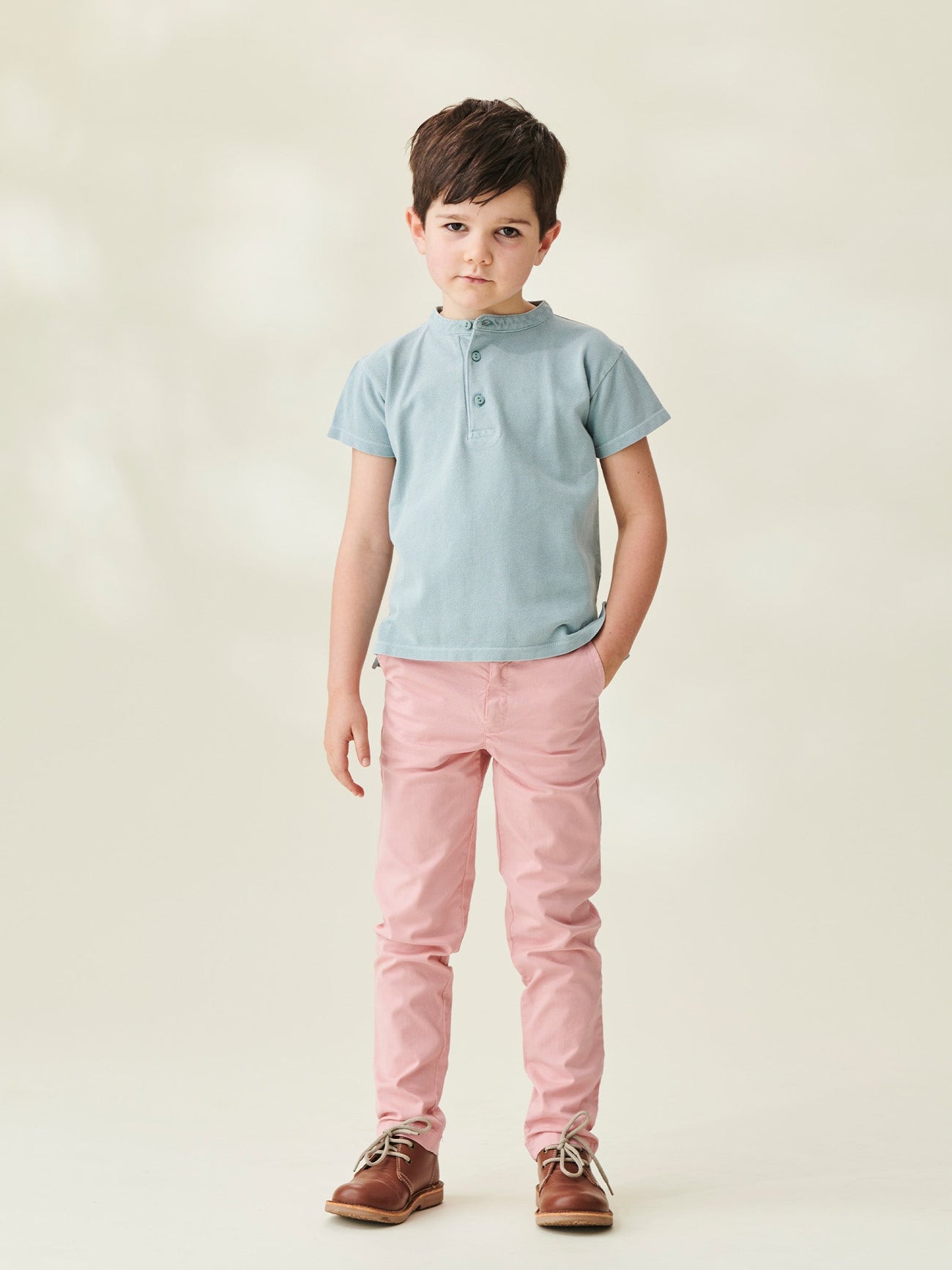 Dusty Pink Elio Boy Cotton Chinos