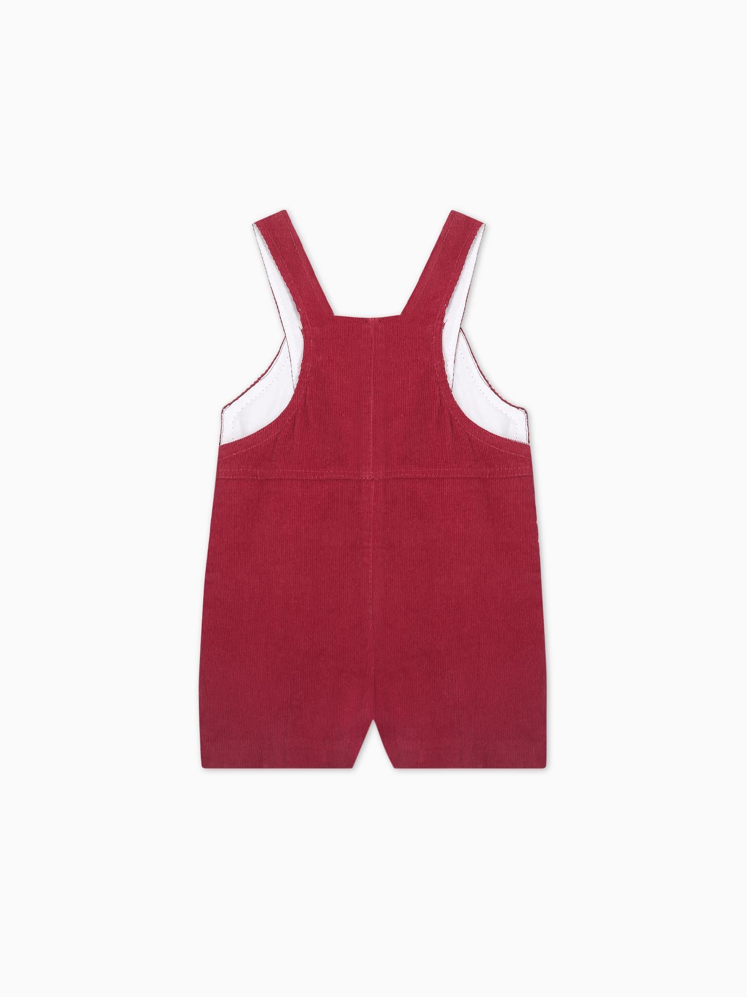 Burgundy Salma Corduroy Baby Dungarees