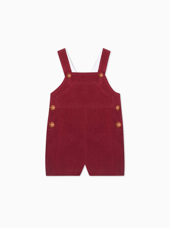 Burgundy Salma Corduroy Baby Dungarees