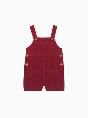 Burgundy Salma Corduroy Baby Dungarees