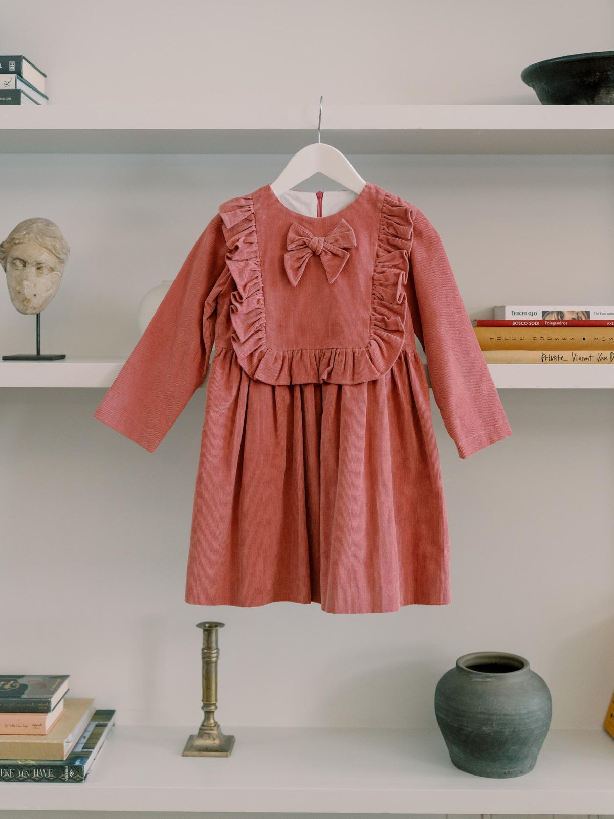 Dark Pink Salma Corduroy Girl Dress