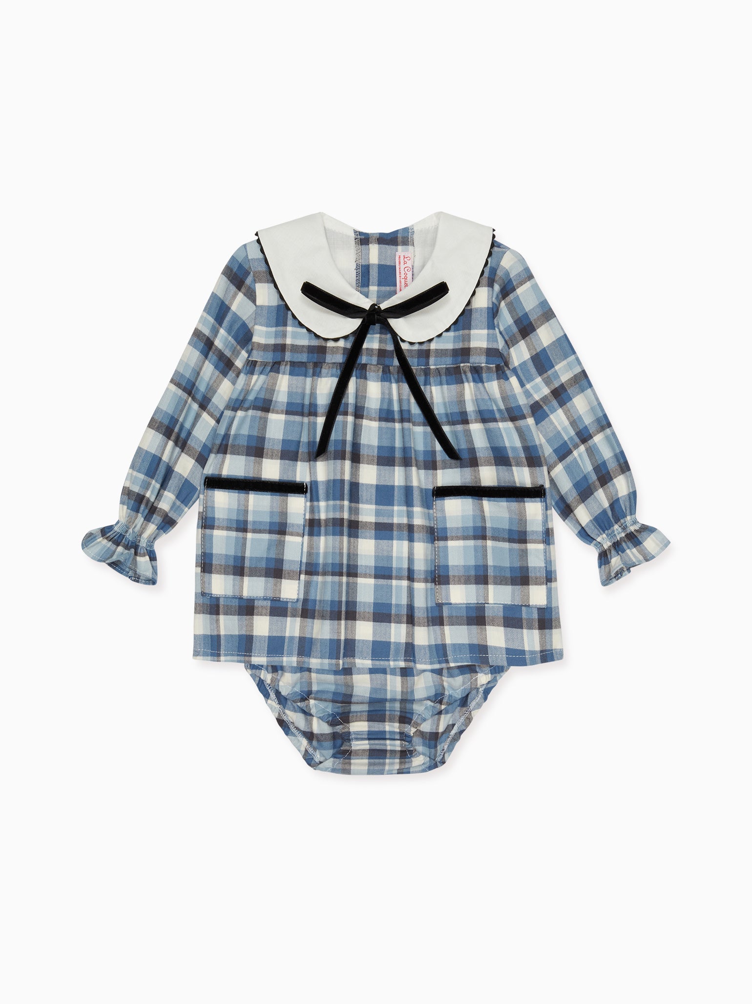 Blue Check Scarlet Baby Girl Set
