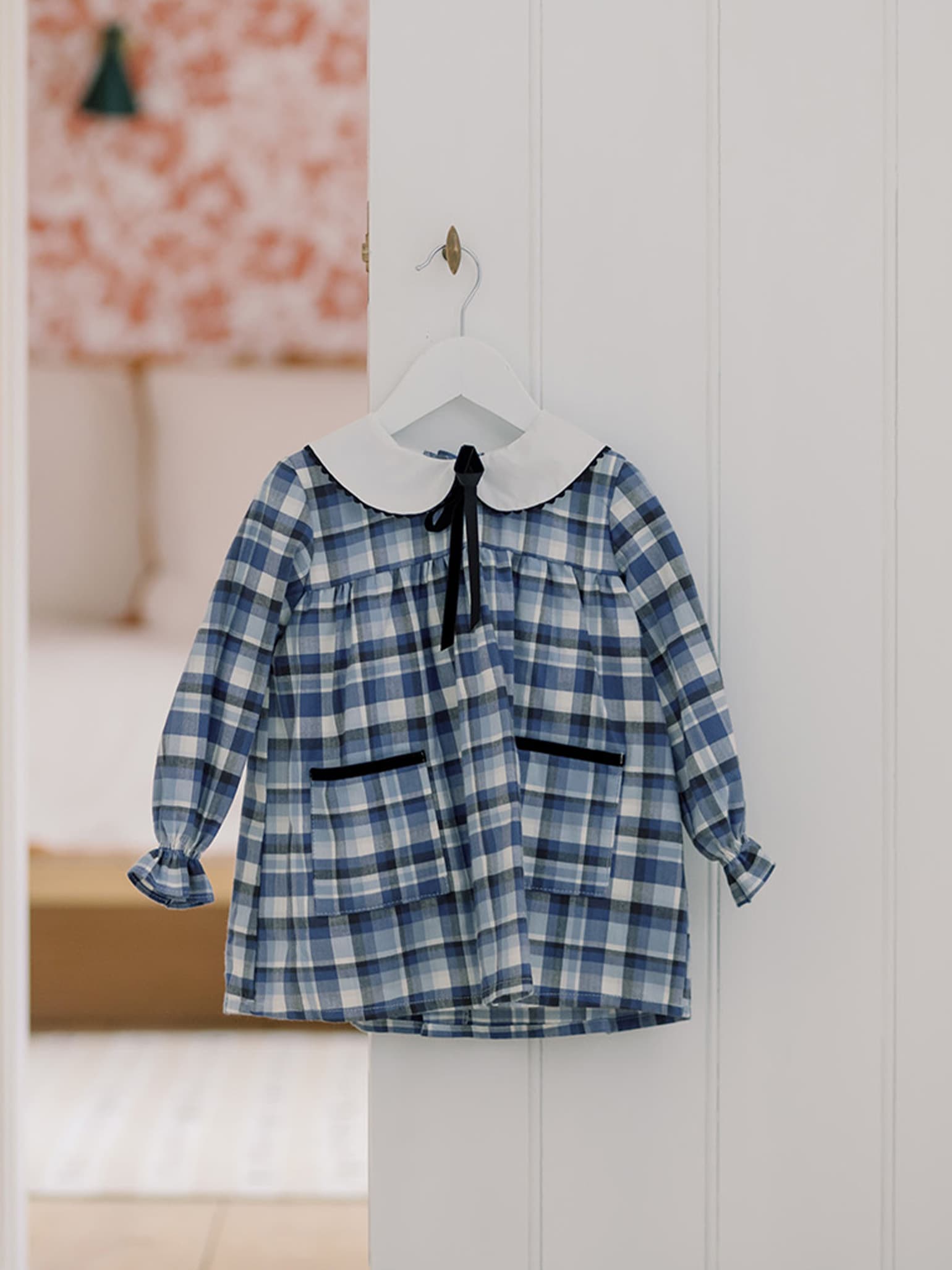 Blue Check Scarlet Baby Girl Set