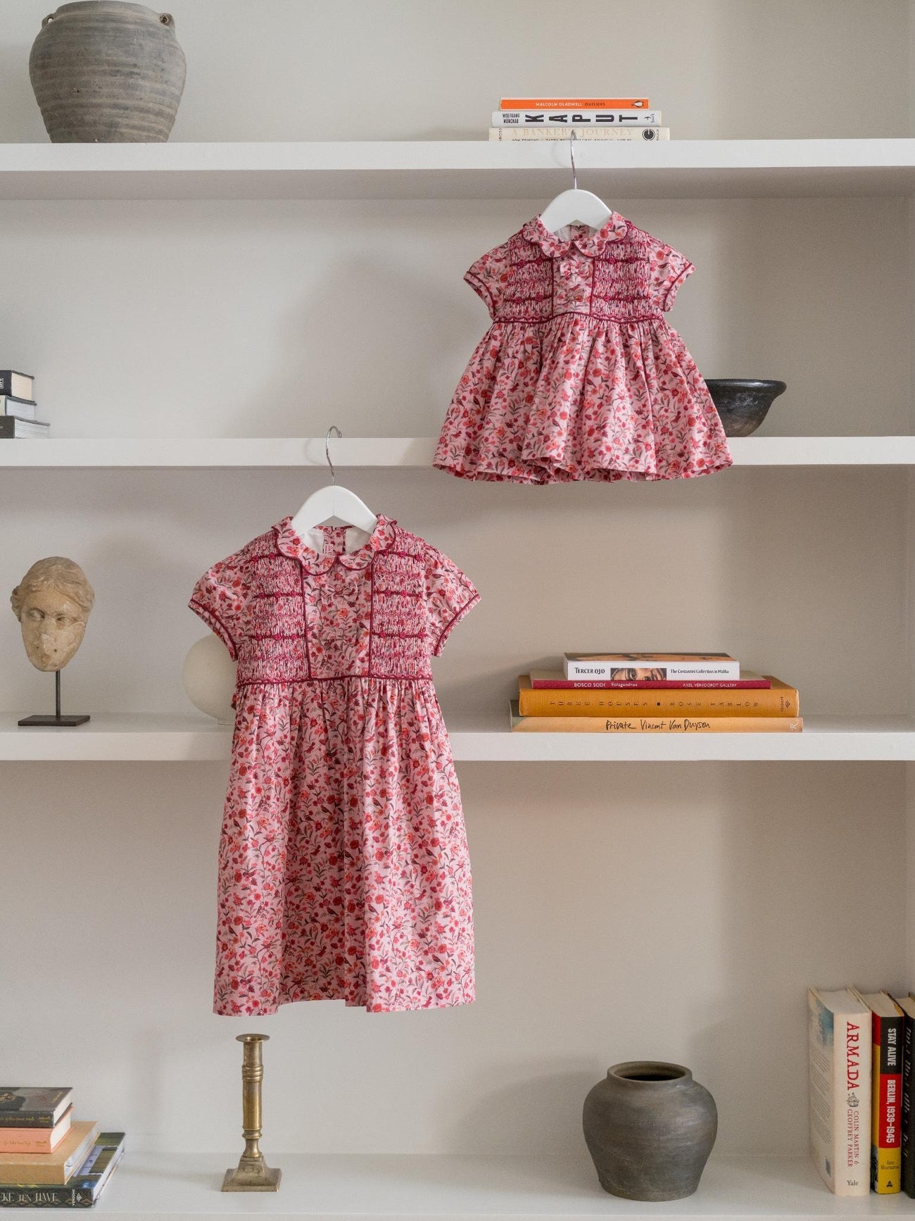 Pink Bird Floral Scarlett Girl Hand-Smocked Dress