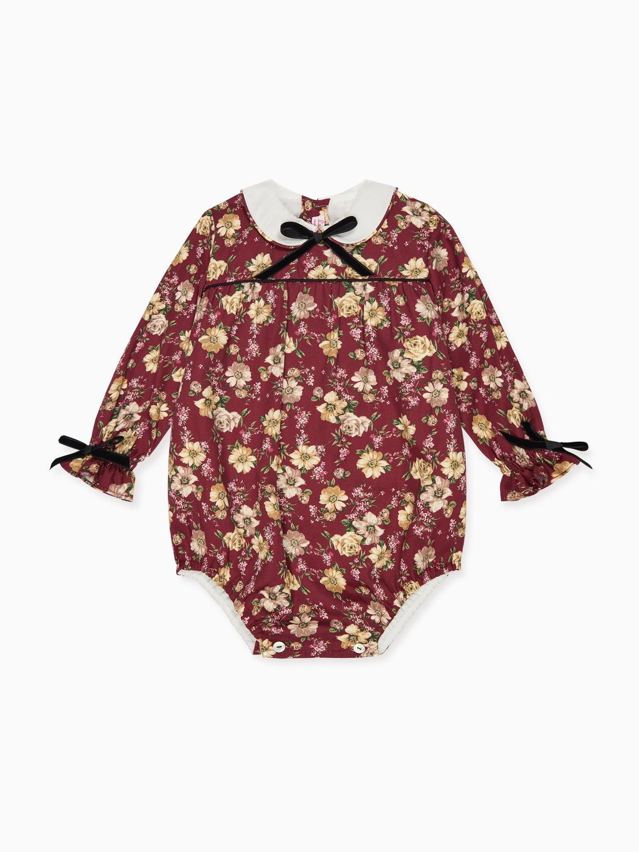 Burgundy Floral Senna Baby Girl Romper
