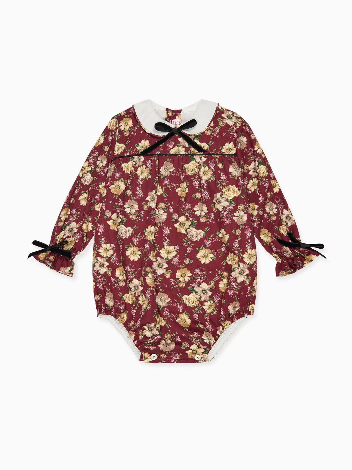 Burgundy Floral Senna Baby Girl Romper