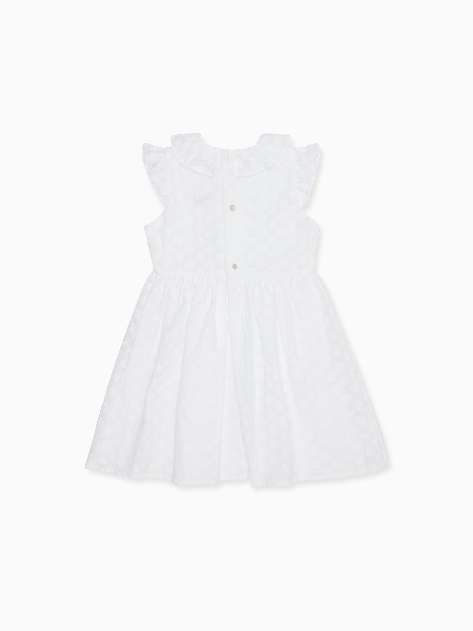 White Serafina Girl Embroidered Dress