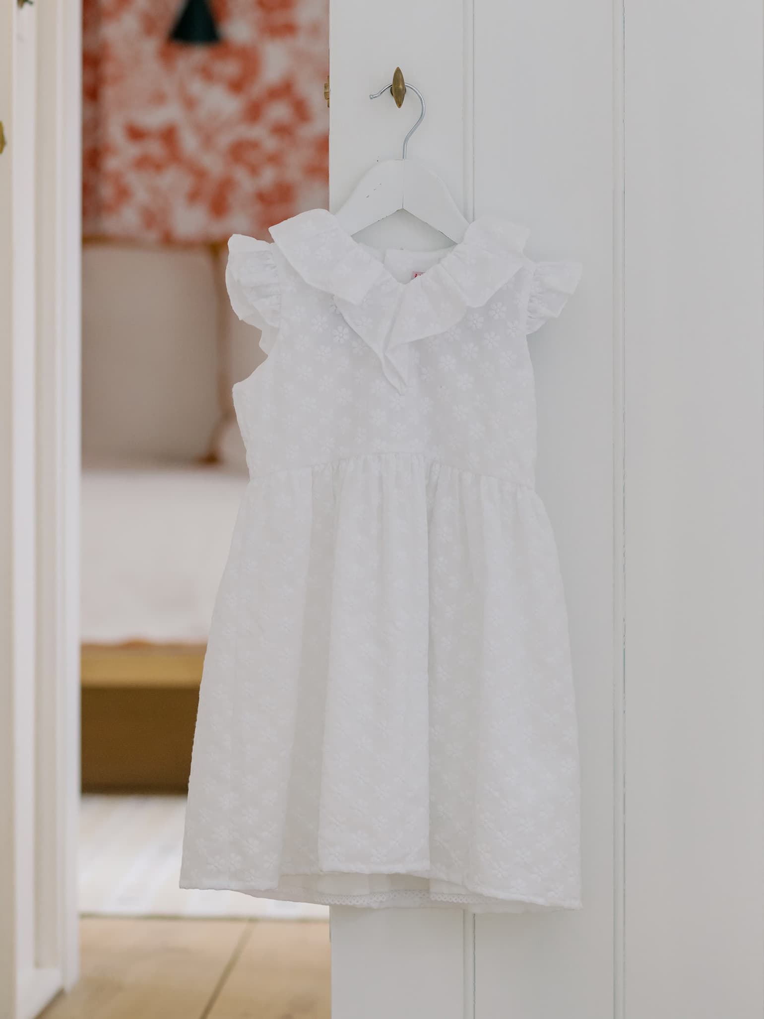 White Serafina Girl Embroidered Dress