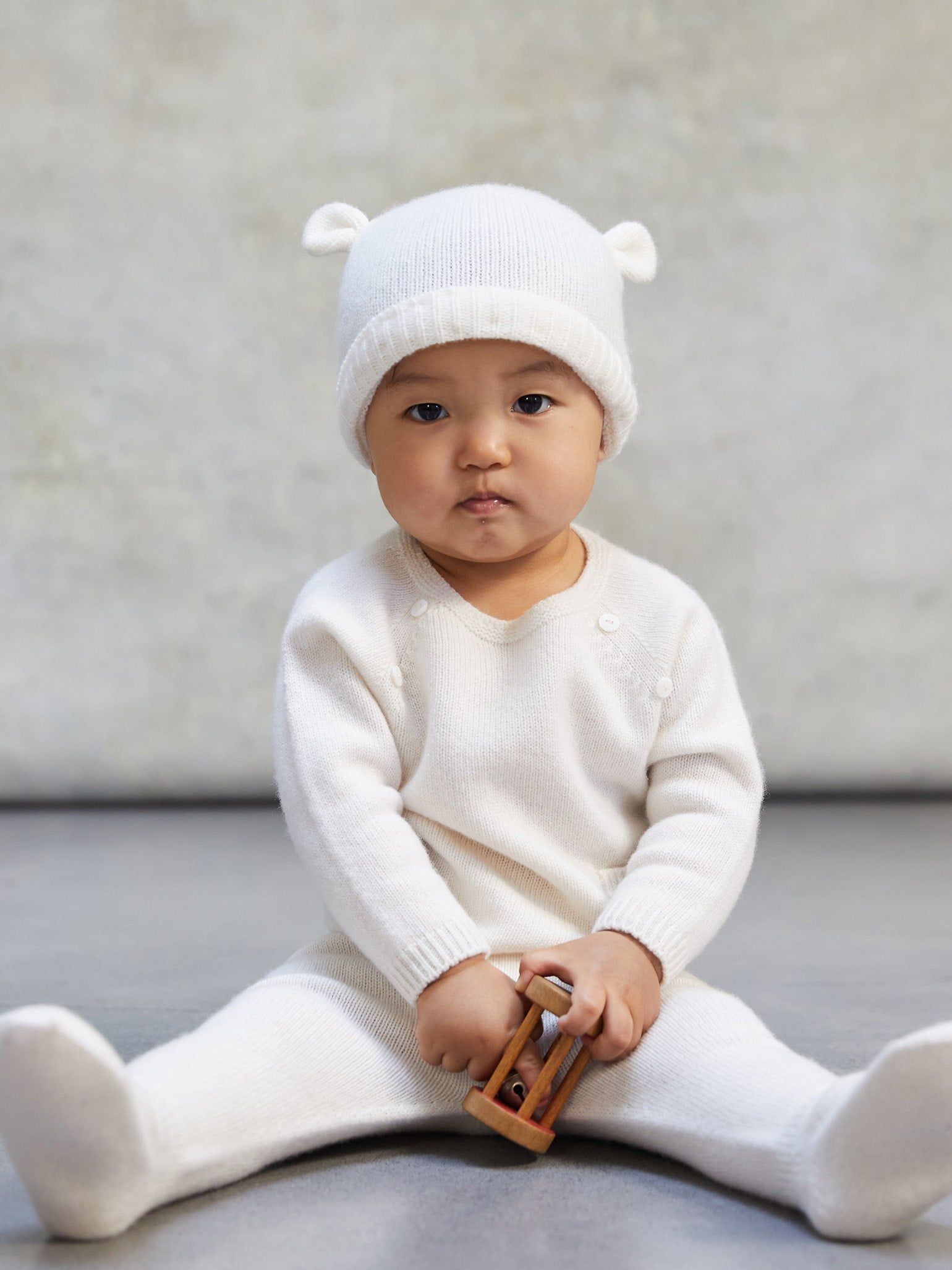 Ivory Gloria Cashmere Baby Hat