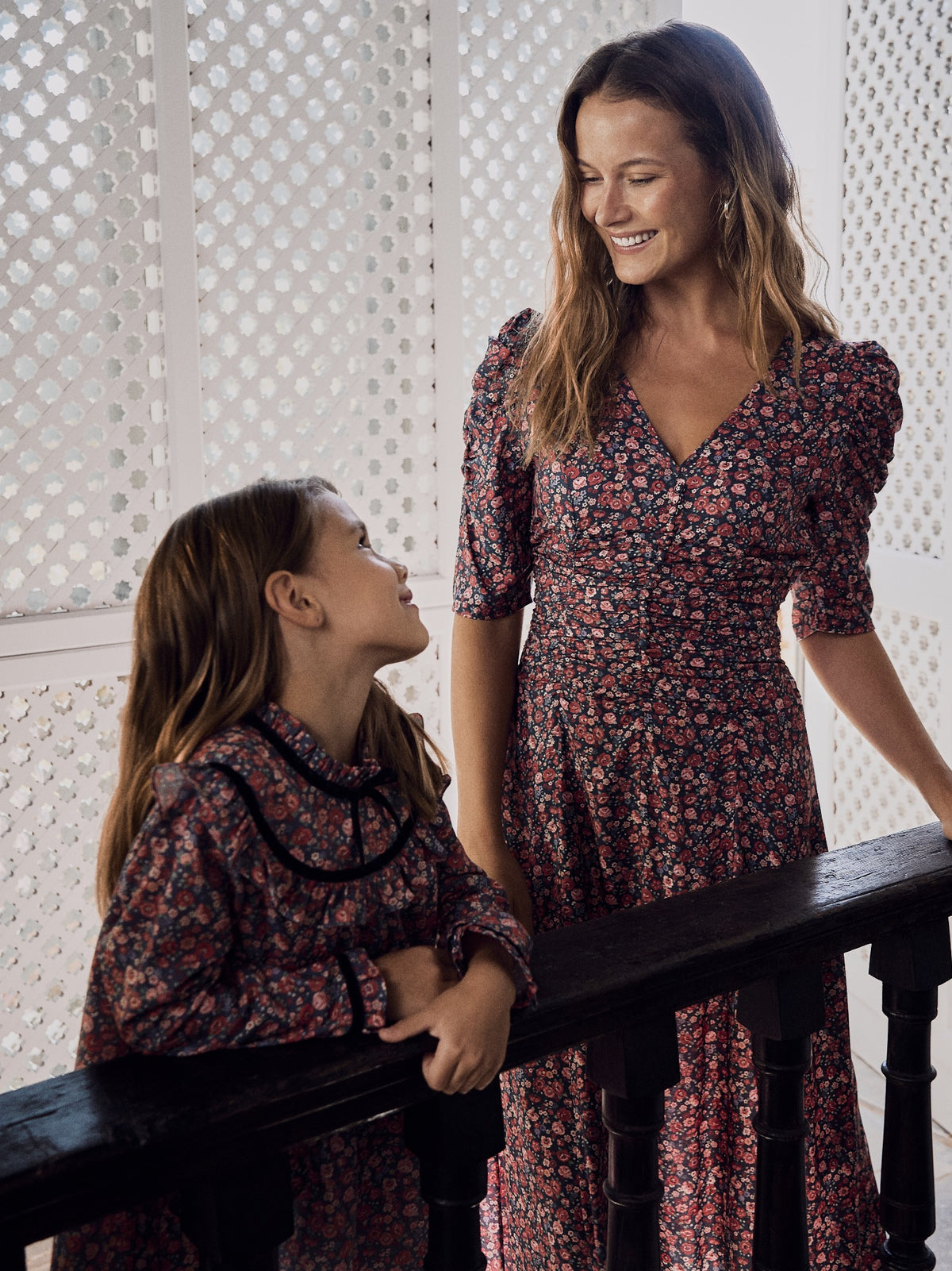 Navy Floral Alita Girl Empire Dress
