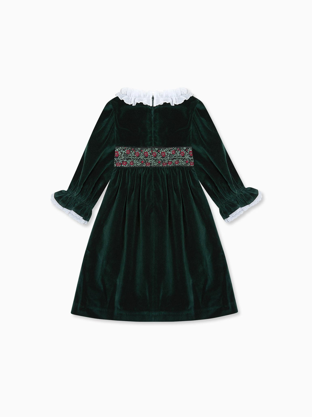 Dark Green Silas Velvet Girl Dress