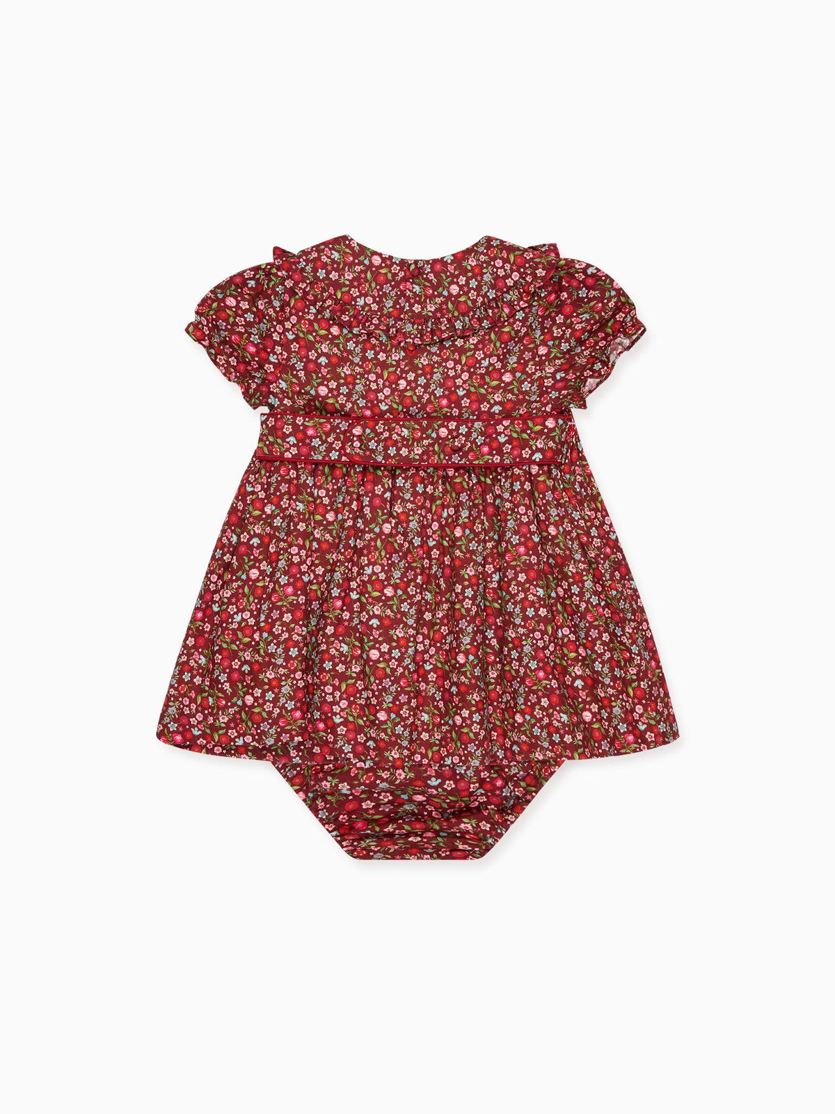 Burgundy Floral Silvana Baby Girl Hand-Smocked Set