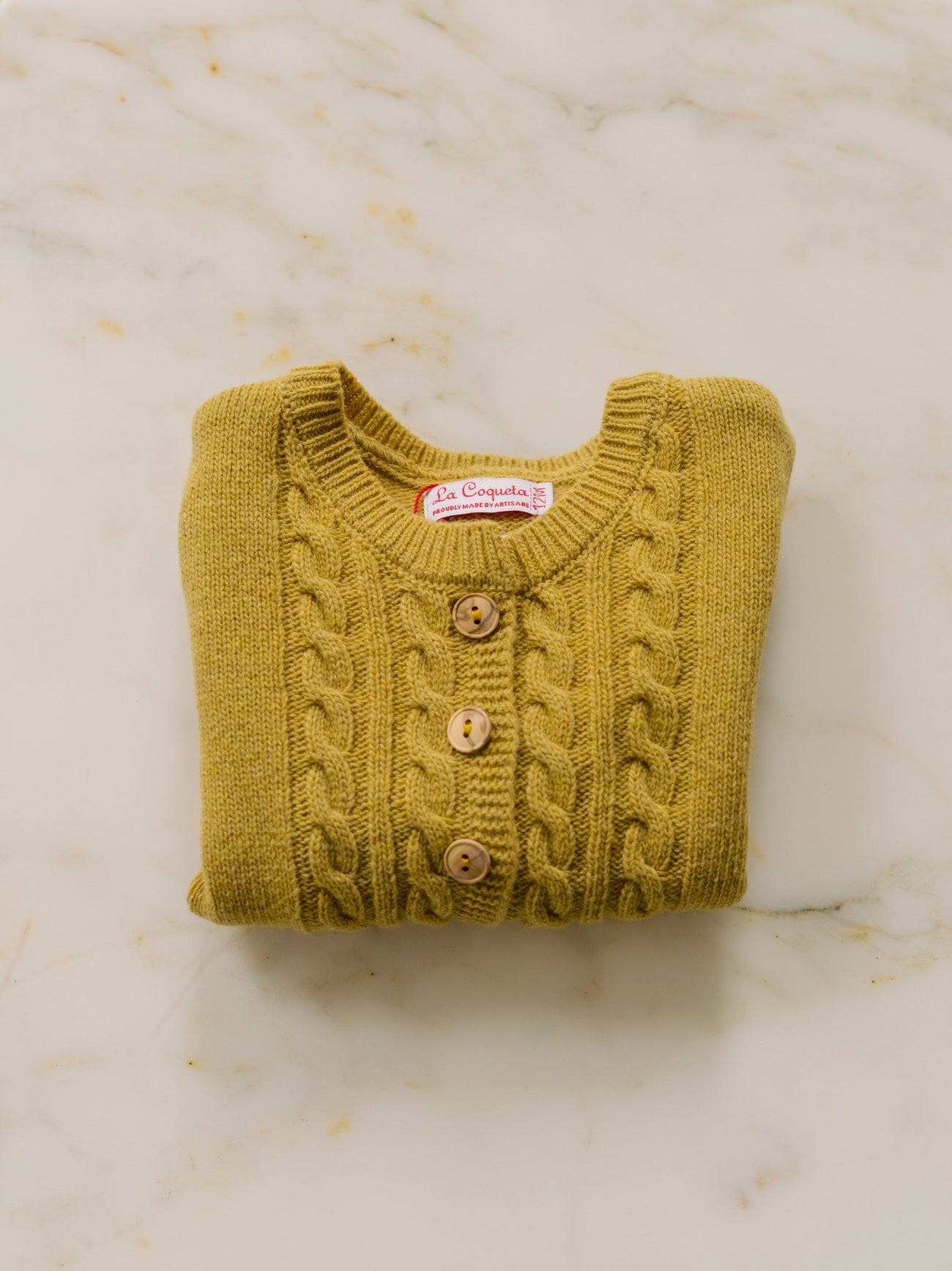 Mustard Silvana Merino Baby Cardigan