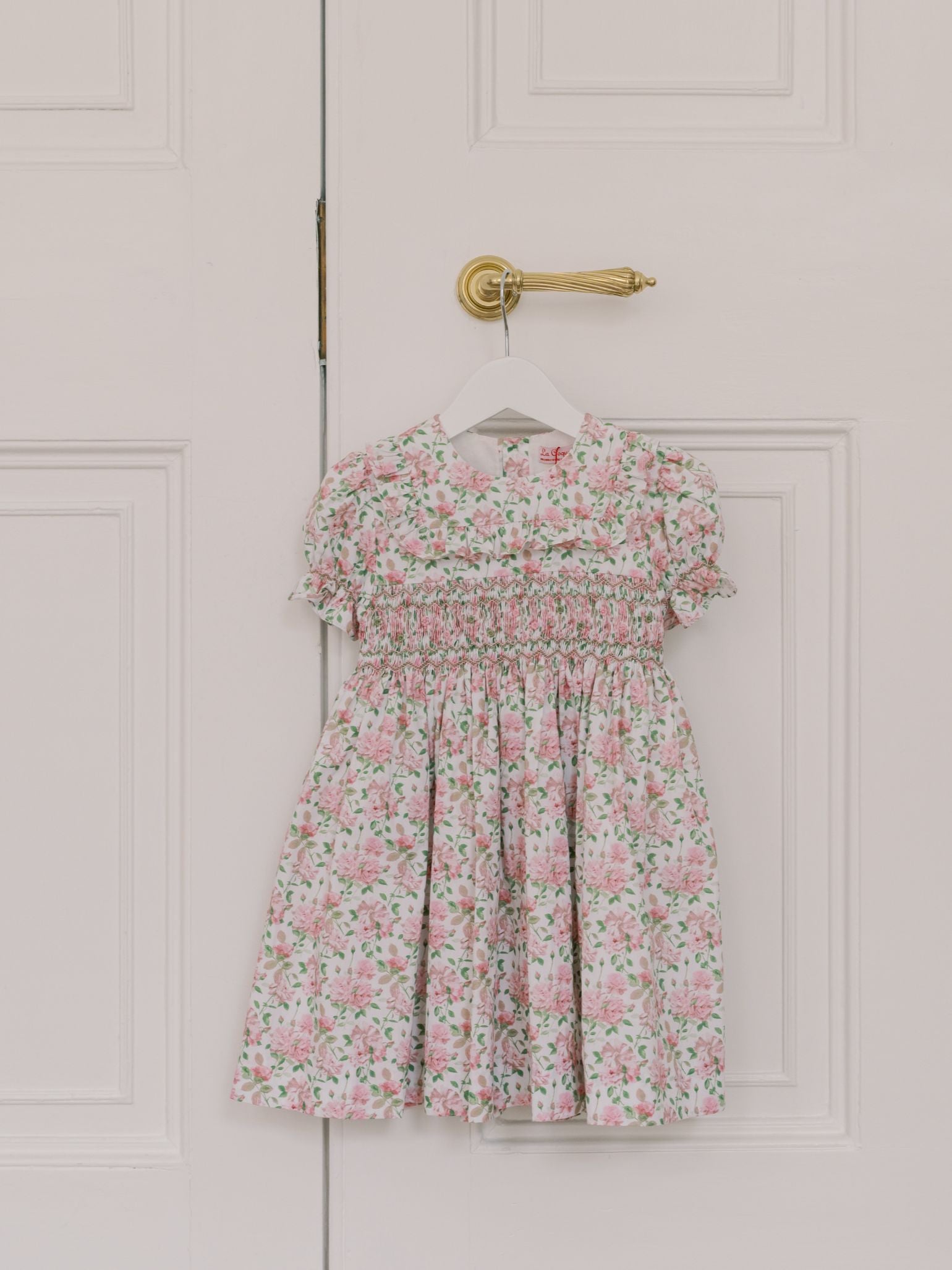 Ivory Floral Silvana Girl Hand-Smocked Dress