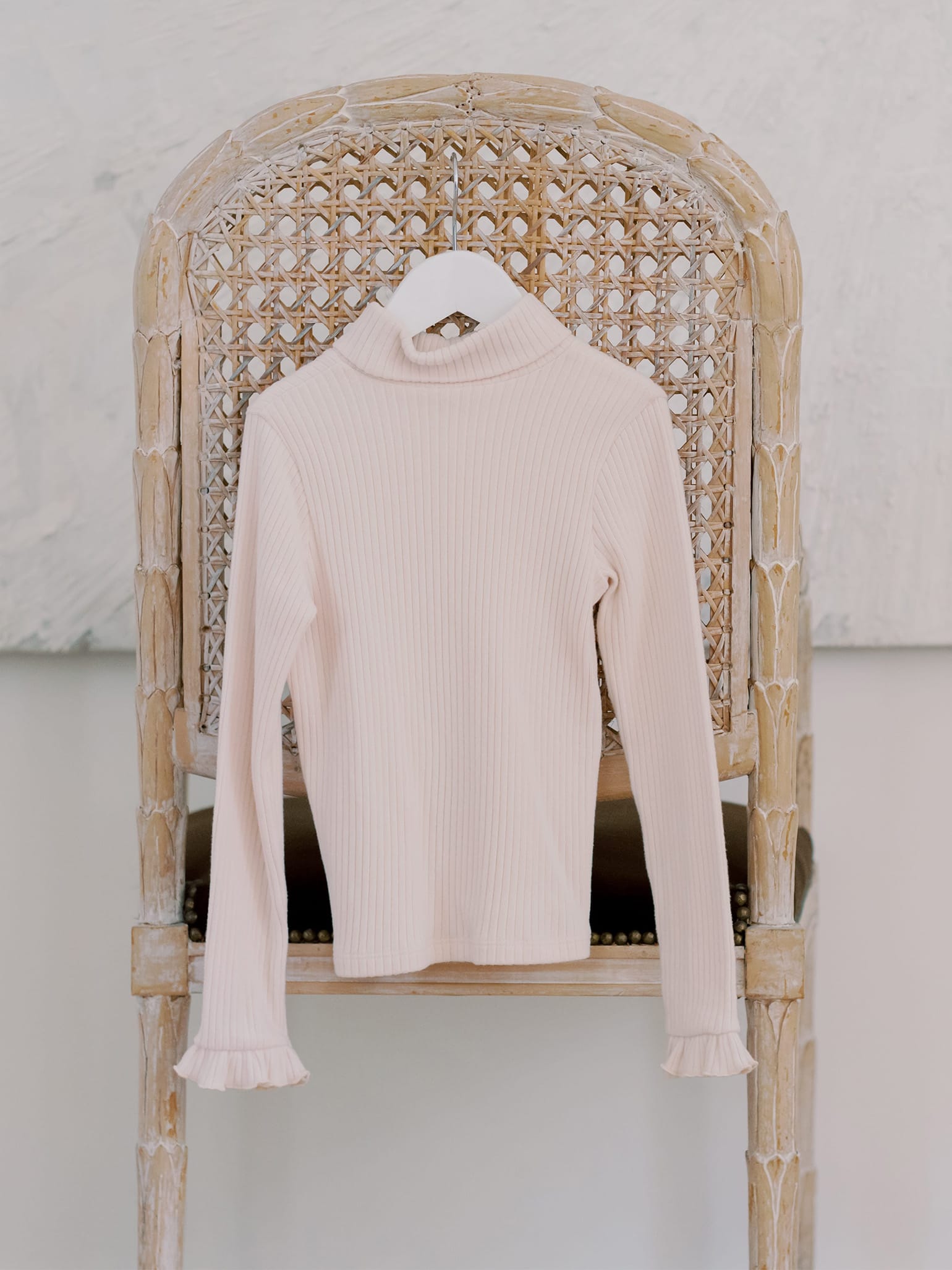 Oatmeal Melange Simone Roll Neck Long Sleeve Girl Top