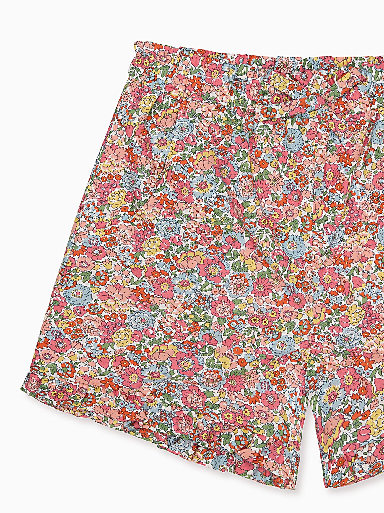 Coral Floral Flores Cotton Girl Made With Liberty Fabric Shorts