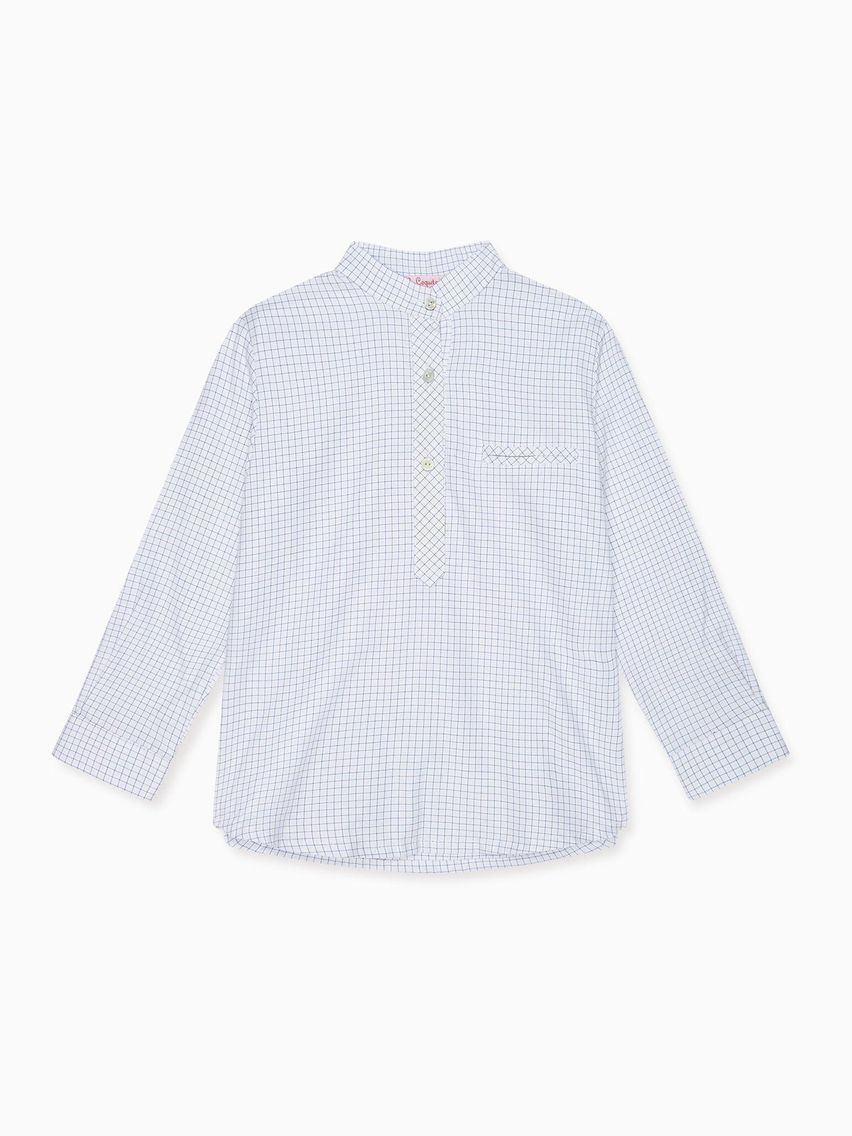 Blue Check Mateo Long Sleeve Boy Shirt