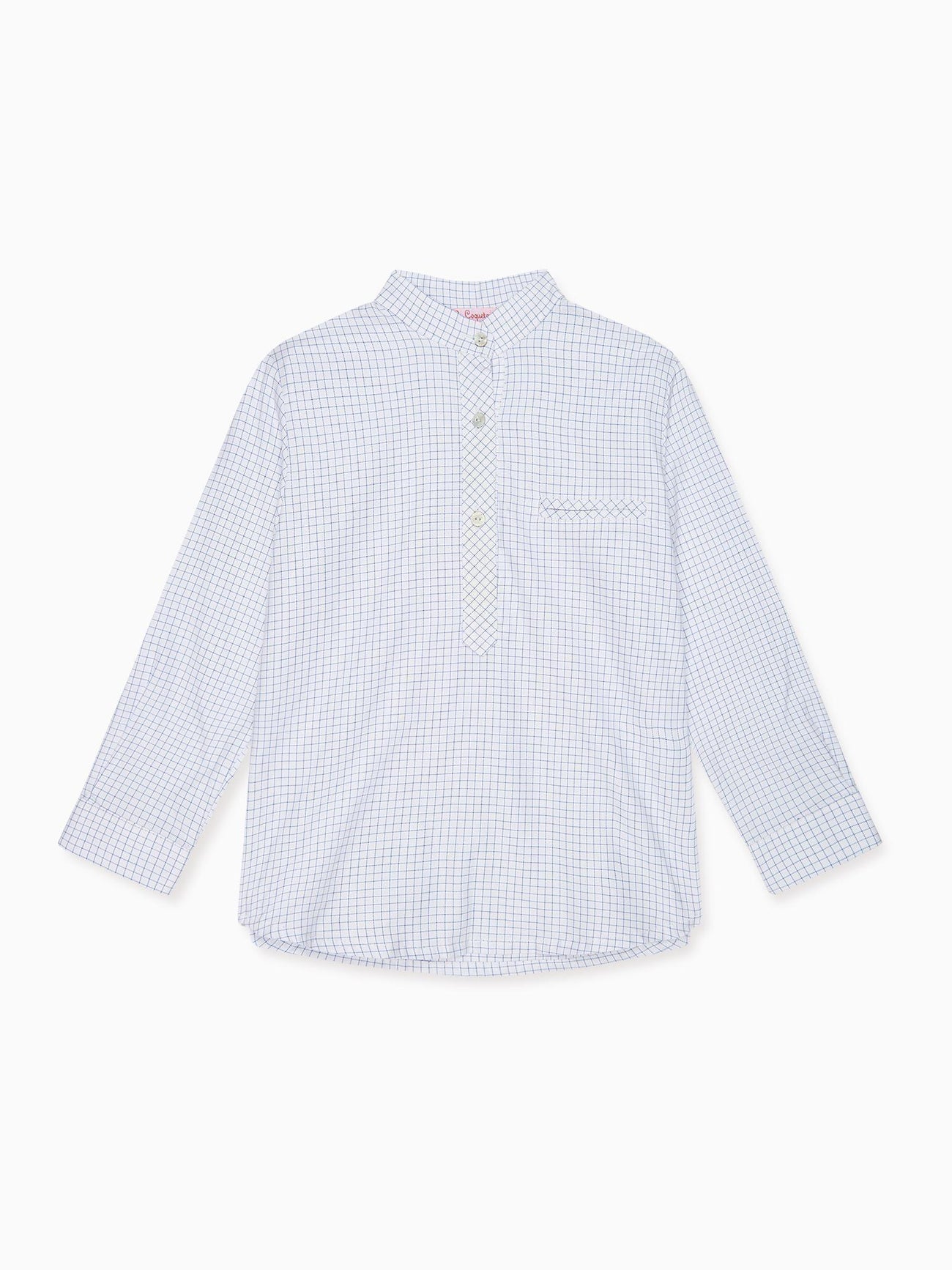 Blue Check Mateo Long Sleeve Boy Shirt