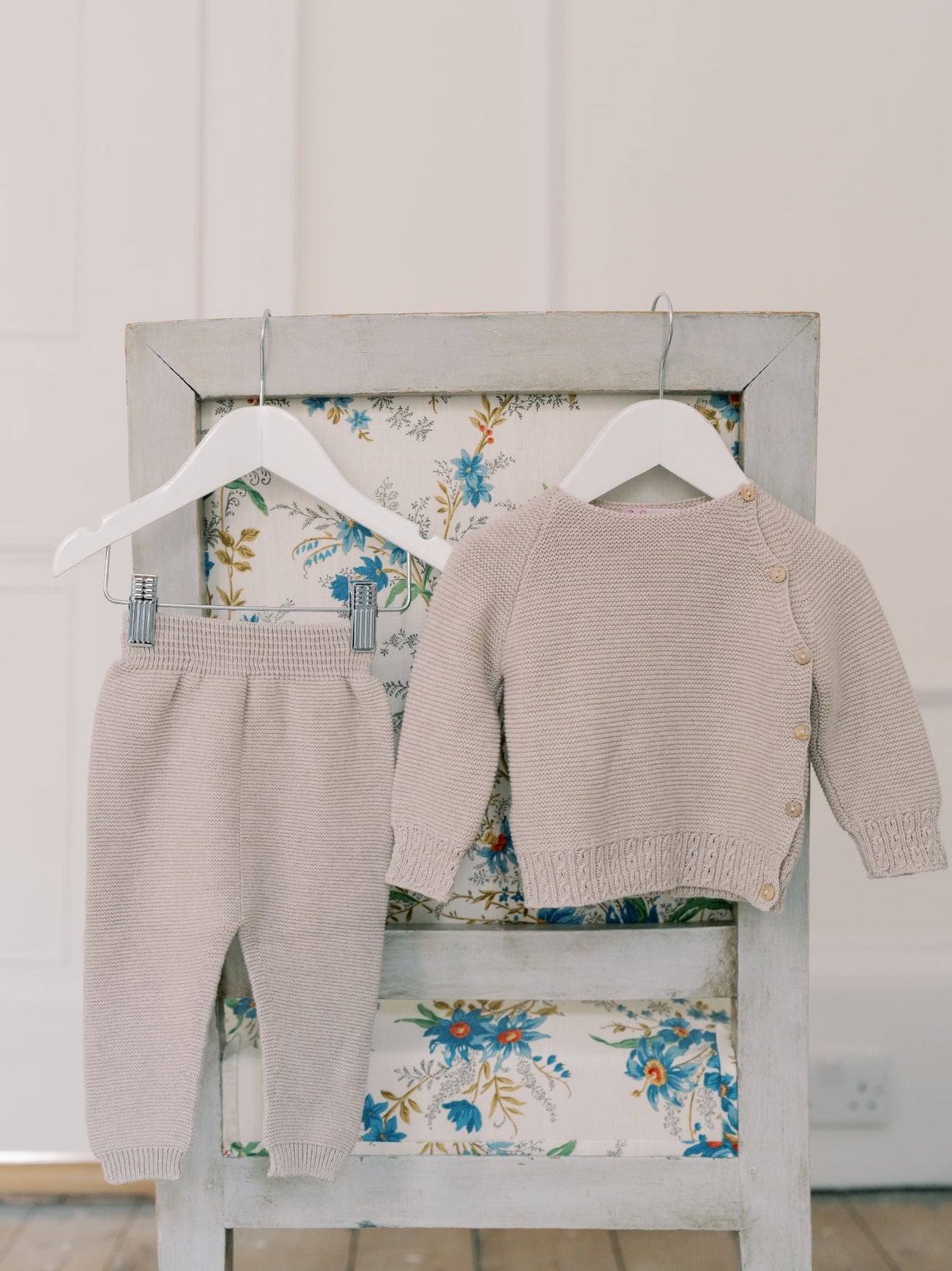 Taupe Bailey Cotton Baby Knitted Gift Box Set