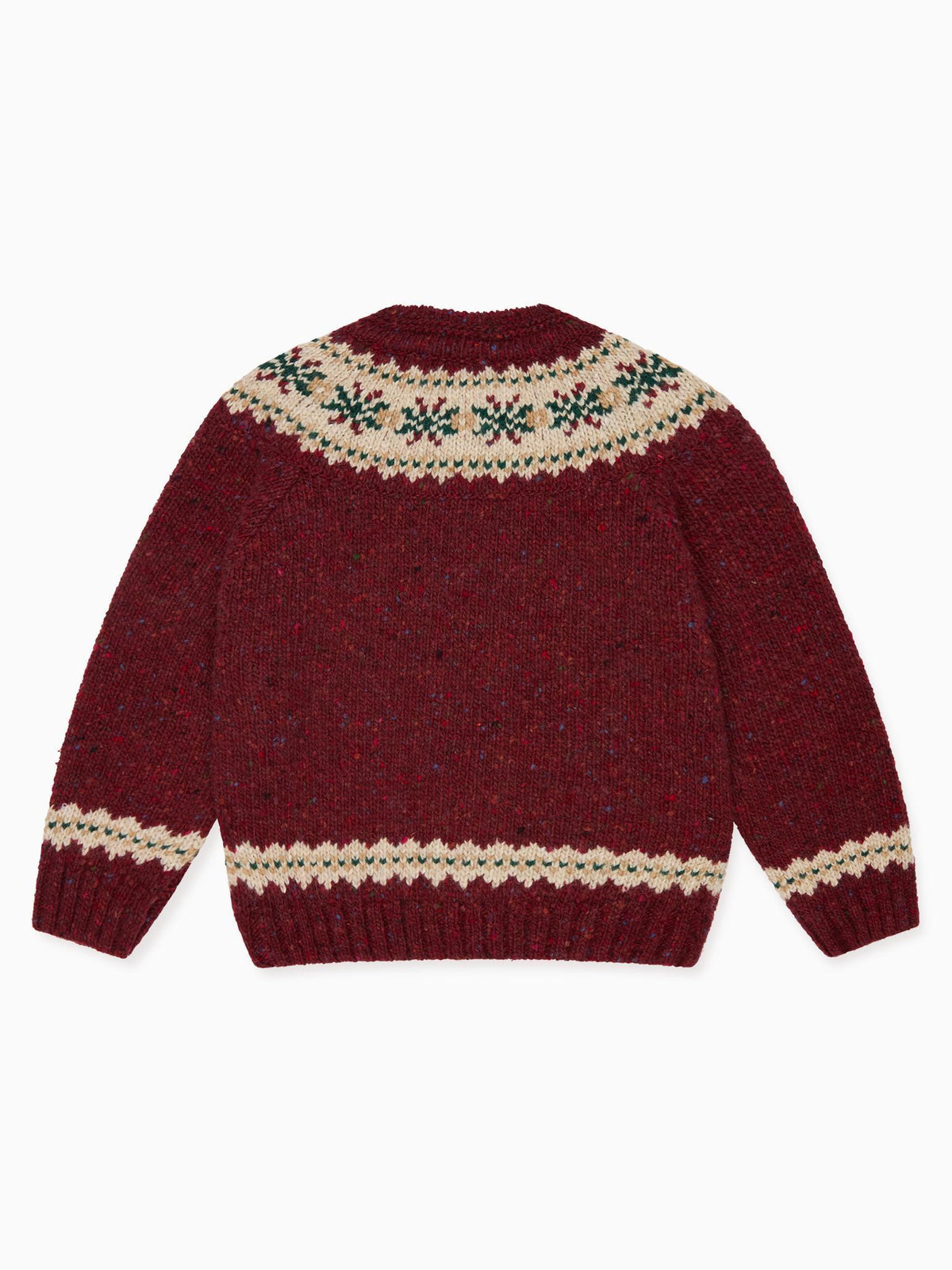 Burgundy Taylor Merino Fair Isle Baby Cardigan