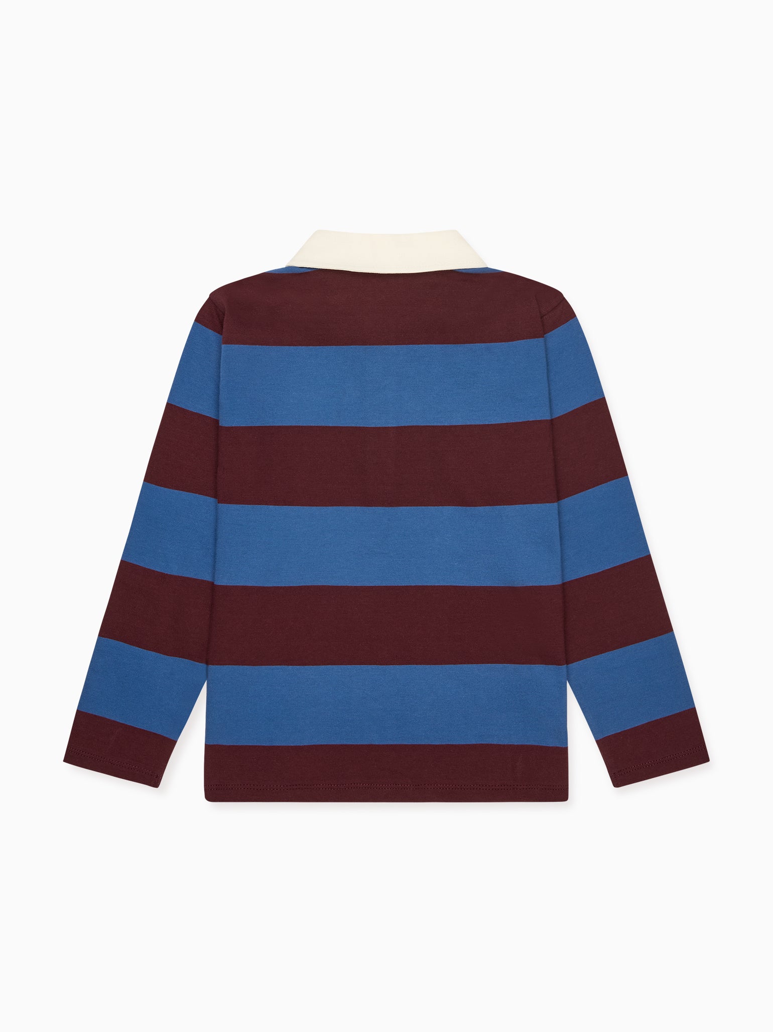 Petrol Blue Stripe Tijo Long Sleeve Boy Rugby Shirt