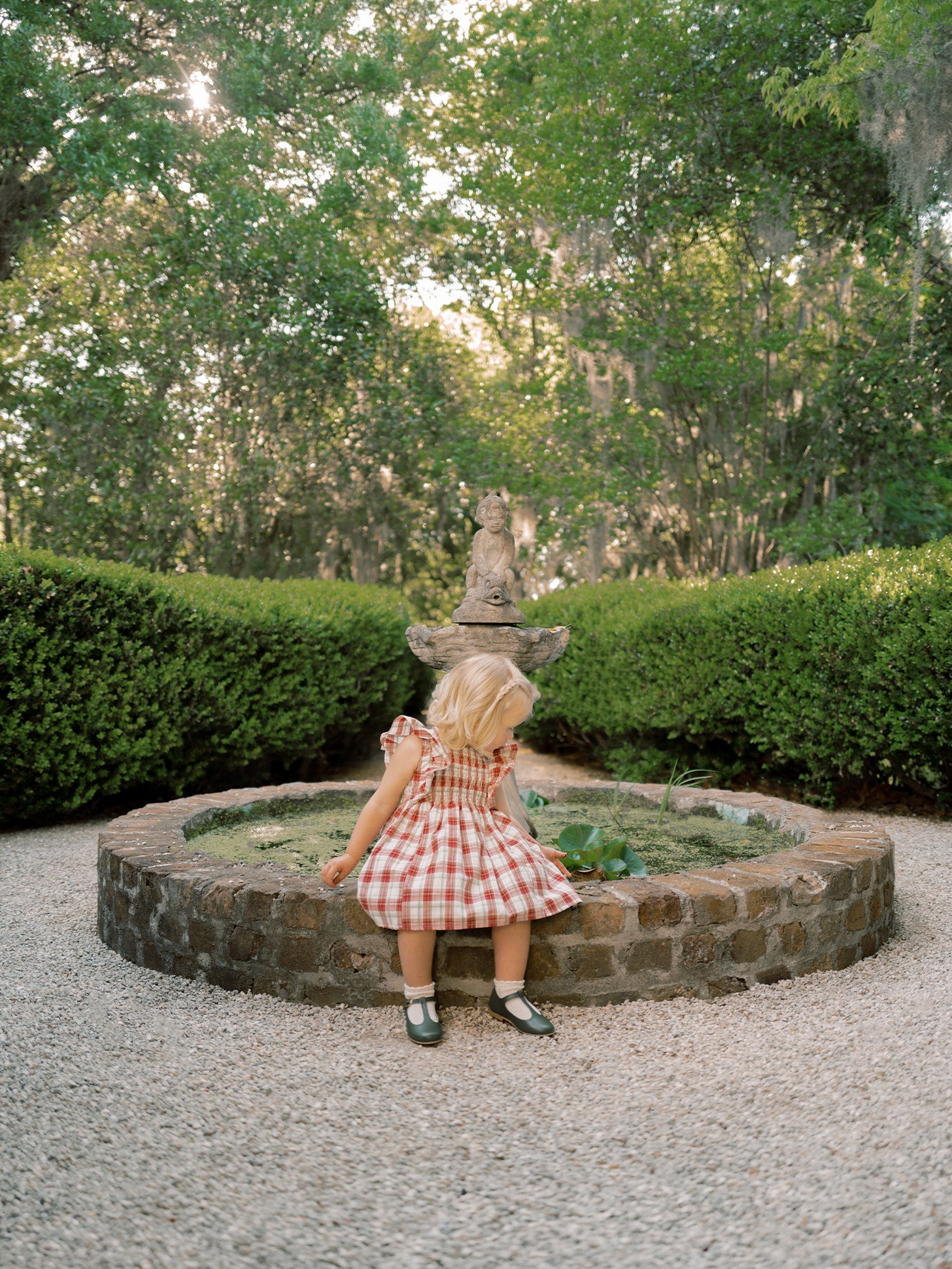 Red Check Blanca Girl Smock Dress