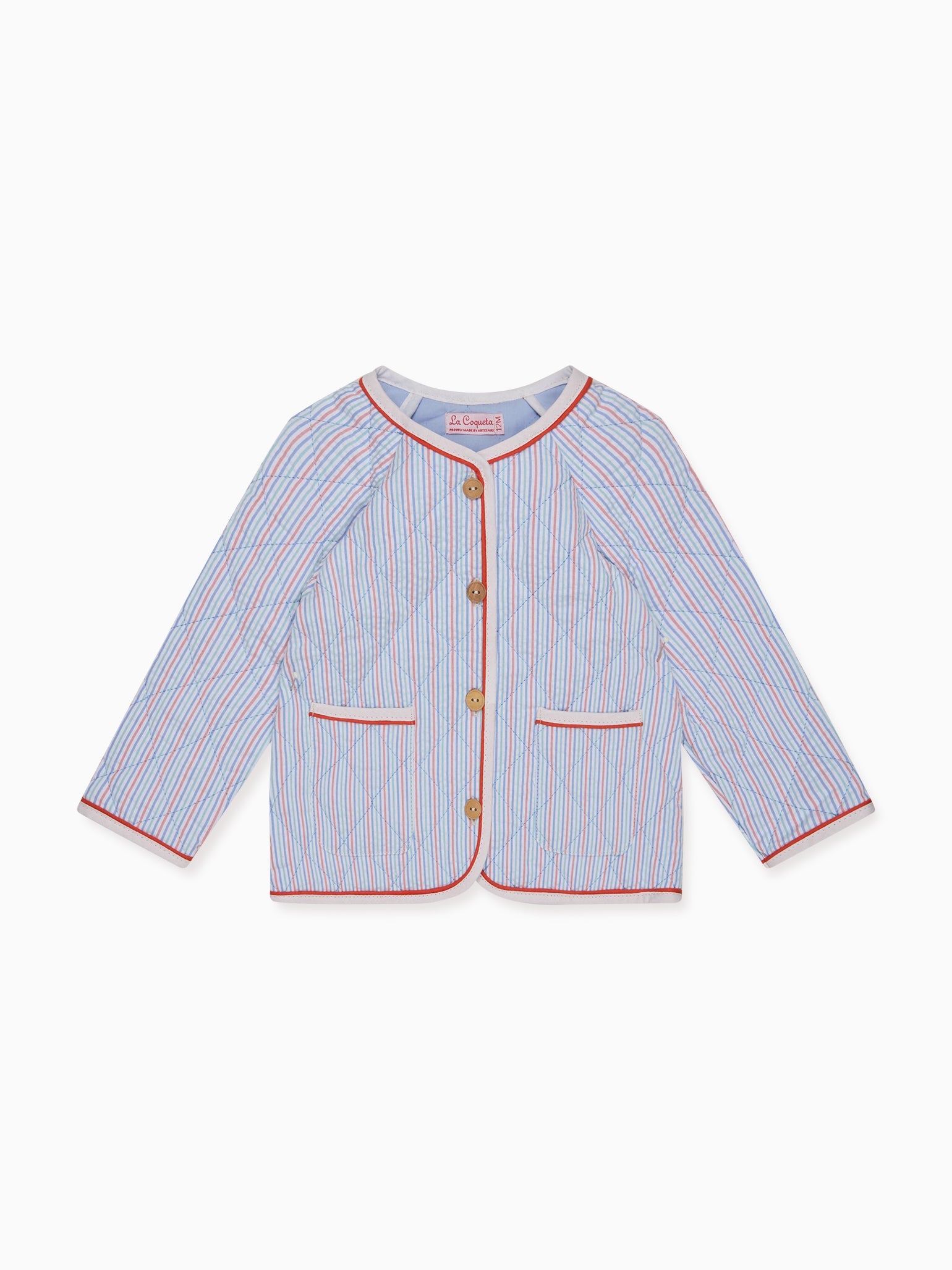 Coral Stripe Frances Baby Jacket