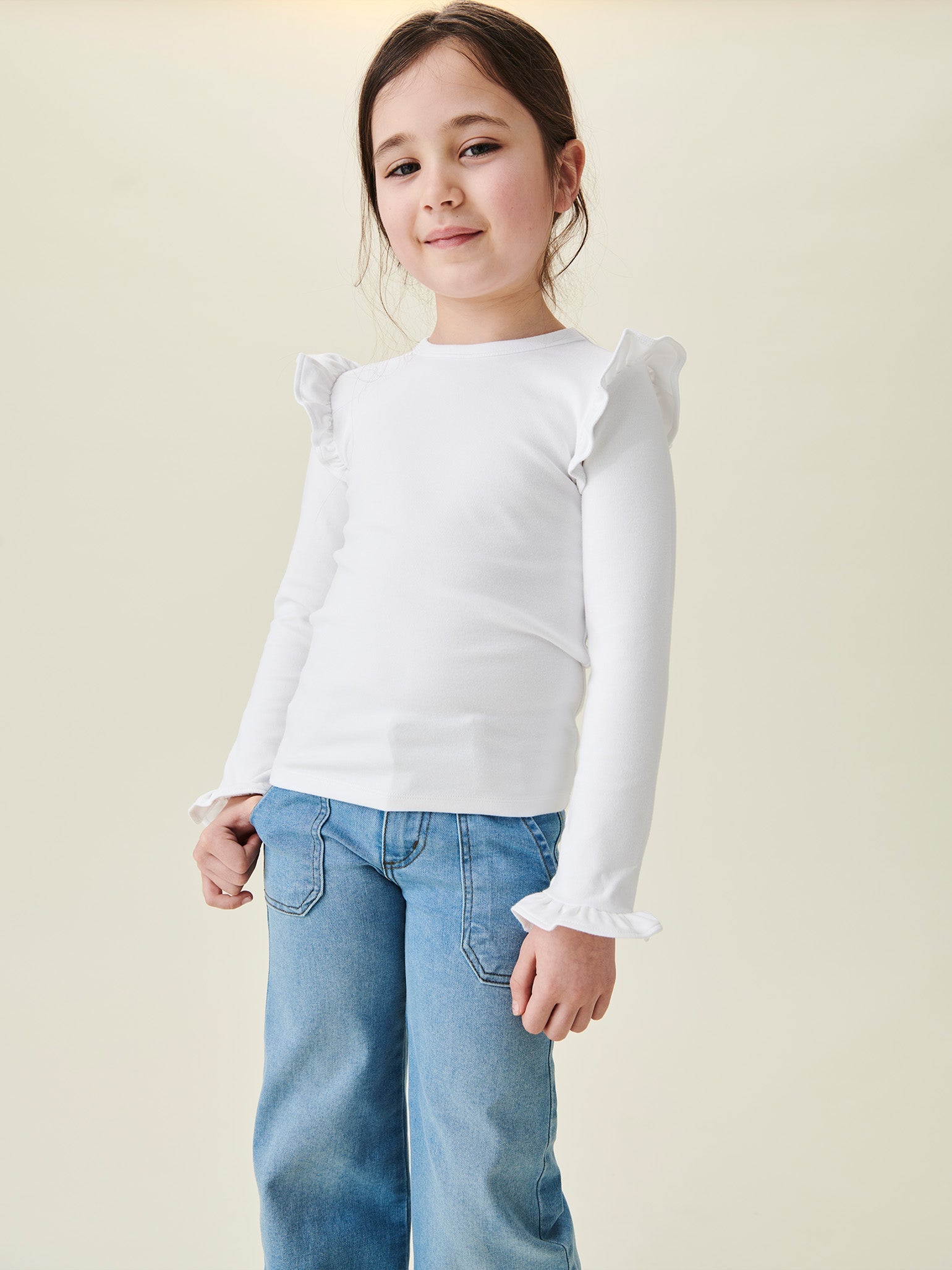 White Valeria Girl Cotton Top