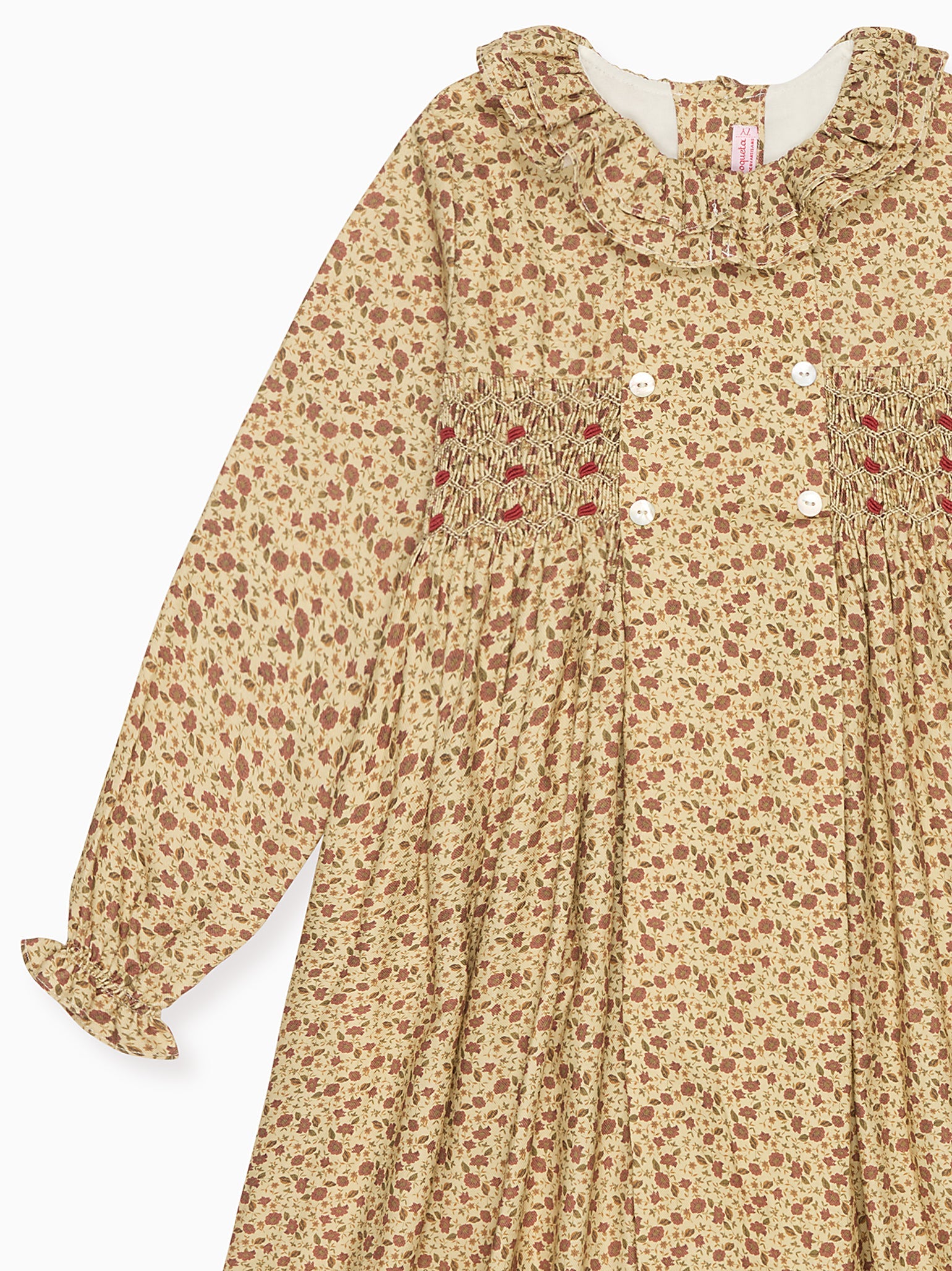 Caramel Floral Valerie Girl Hand-Smocked Dress