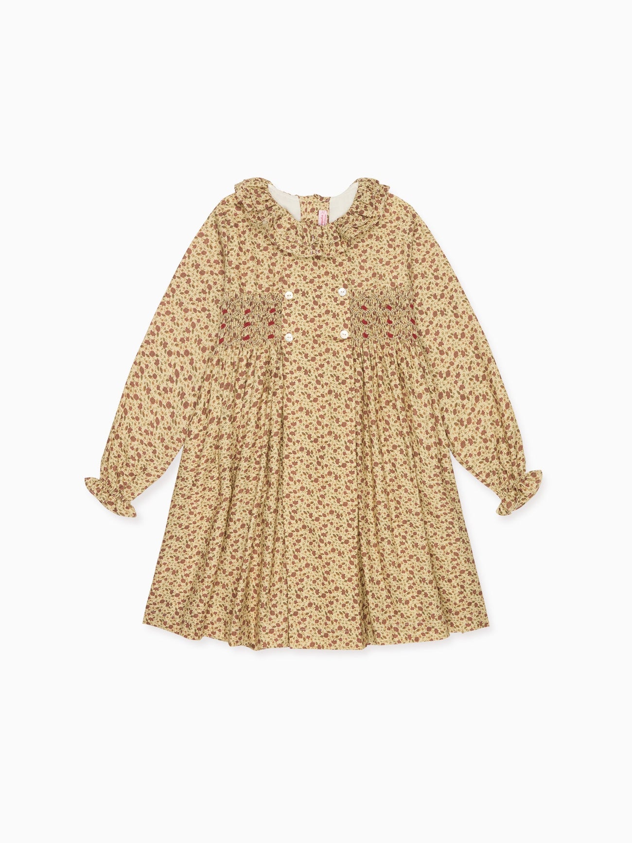 Caramel Floral Valerie Girl Hand-Smocked Dress