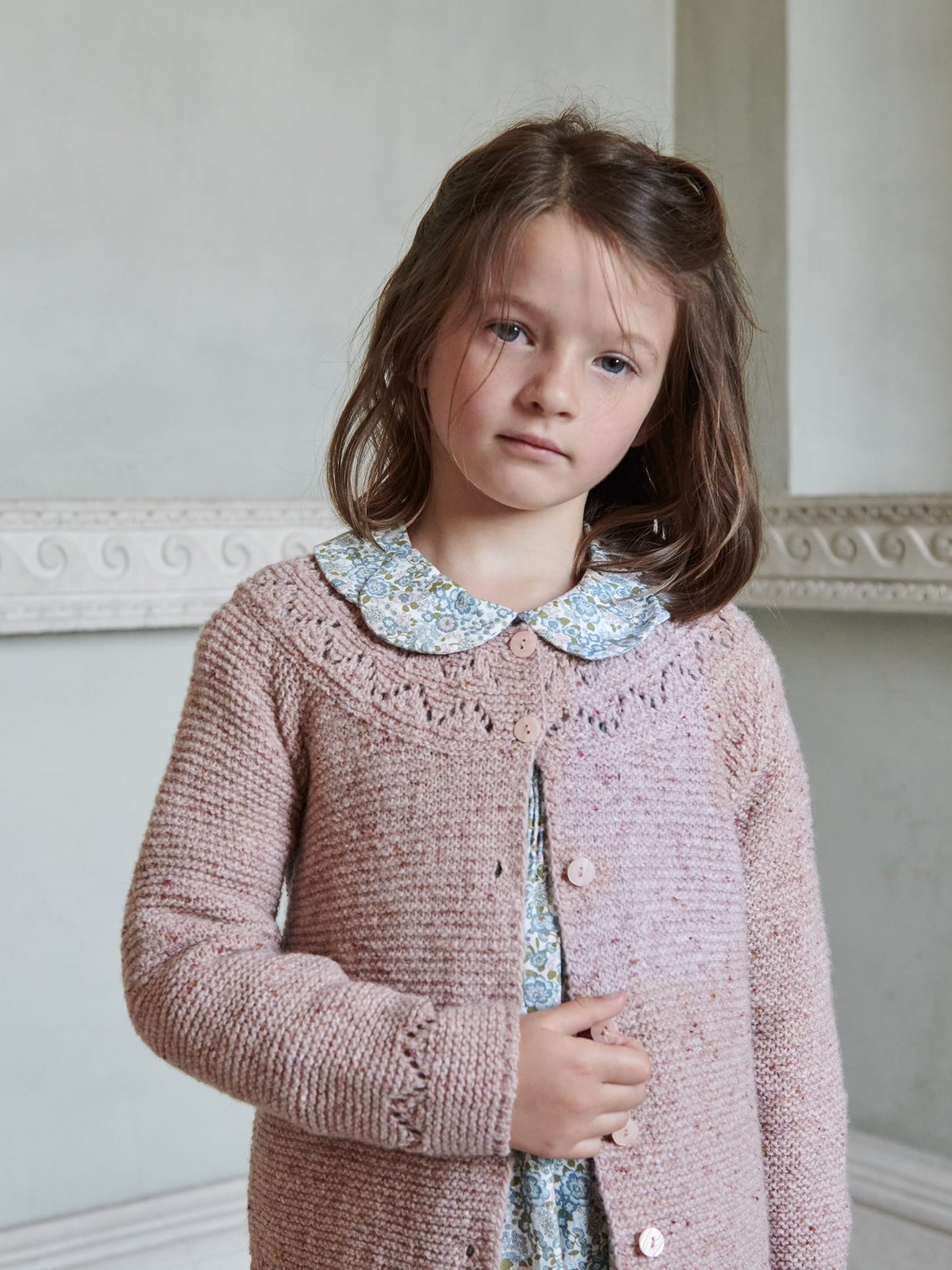 Pink Ivana Merino Girl Cardigan