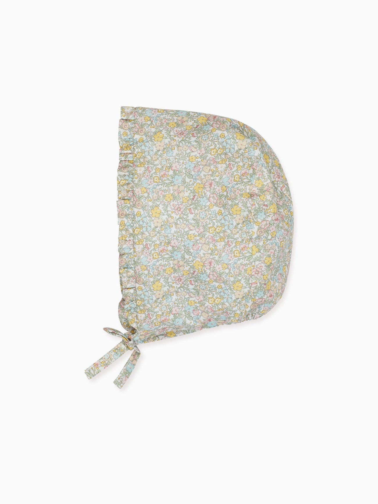 Green Floral Varela Cotton Baby Girl Bonnet