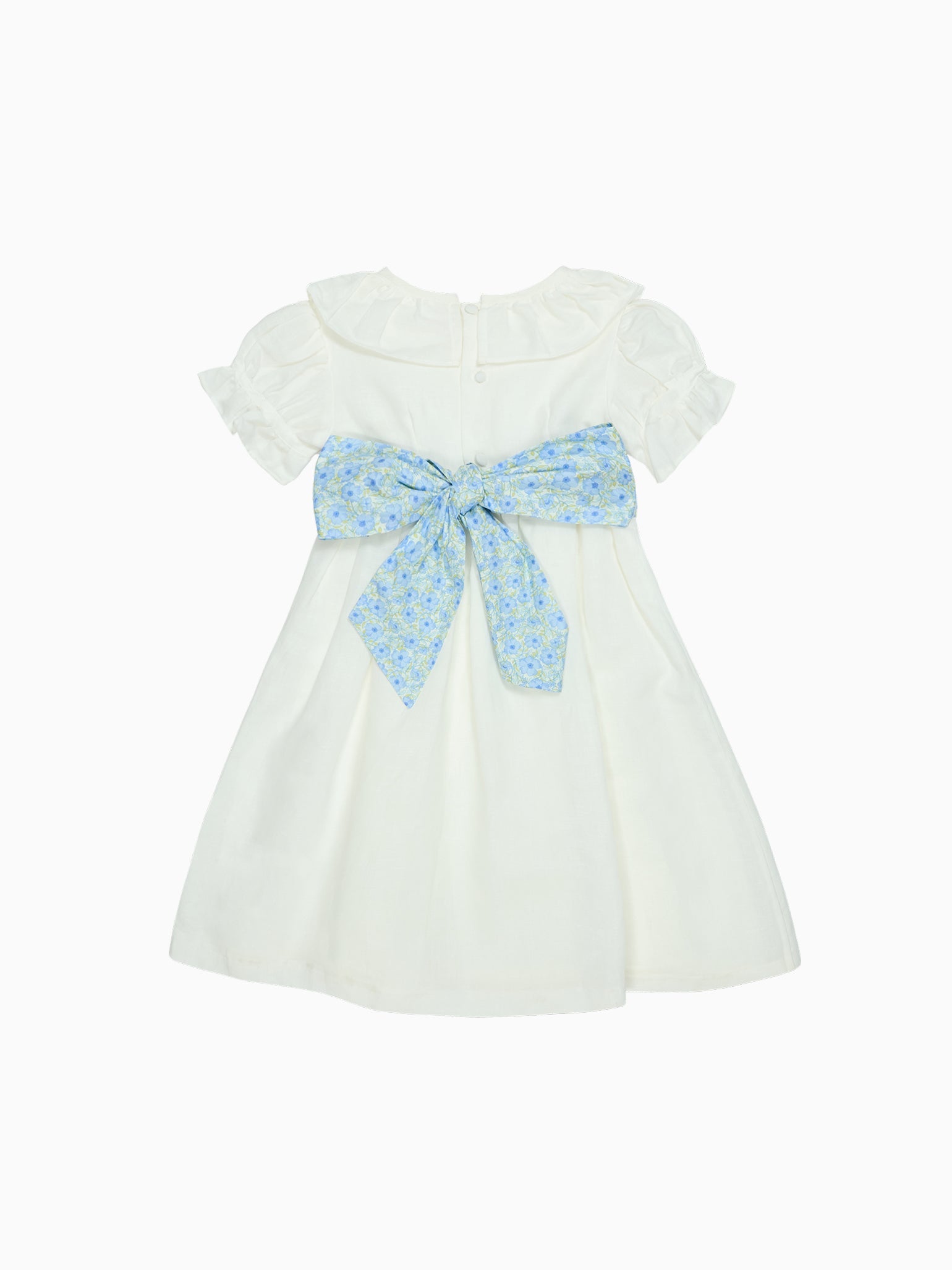 White Vega Floral Long Ceremony Girl Dress