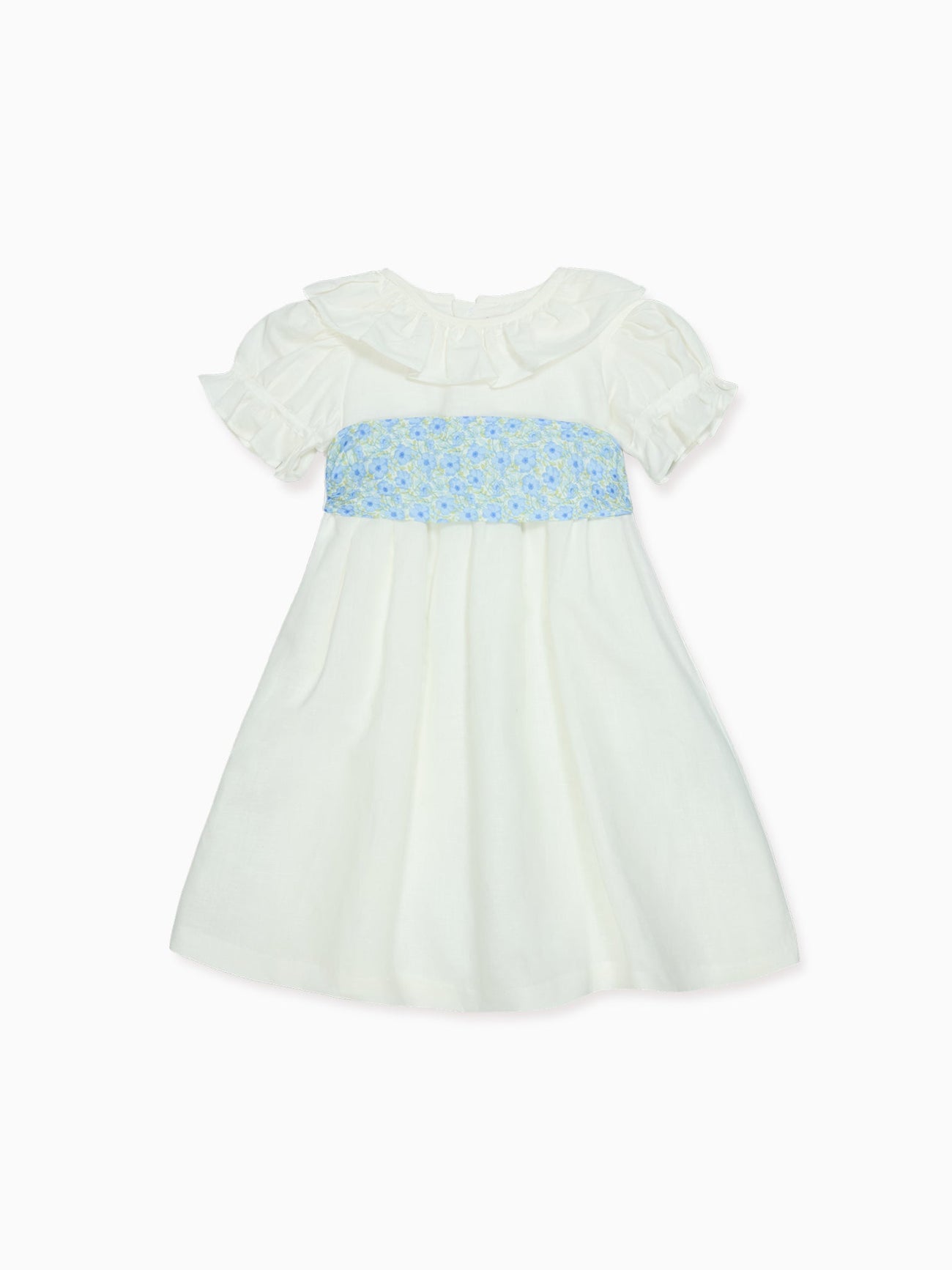 White Vega Floral Long Ceremony Girl Dress